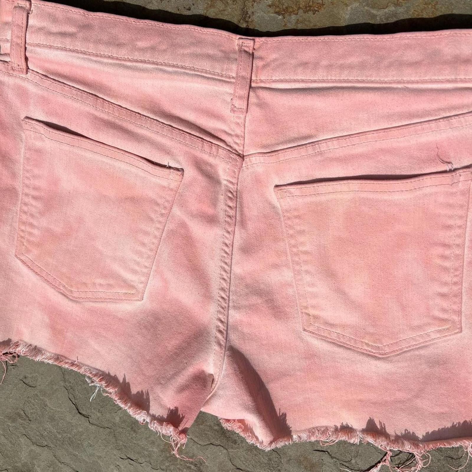Gap Pink Peach Overdyed Reworked Frayed Denim Shorts Size 31" - 5 Thumbnail