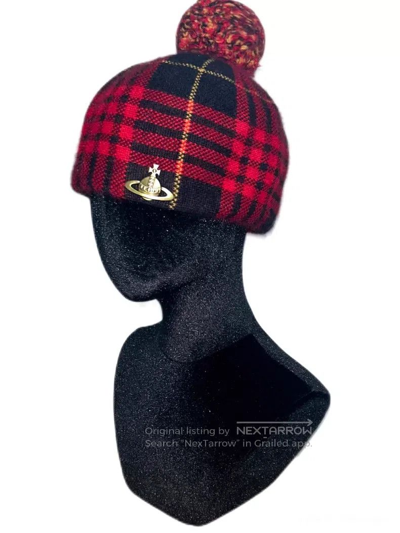 Vivienne Westwood Vivienne Westwood Red and Black Plaid Wool Beret Size ONE SIZE - 1 Thumbnail