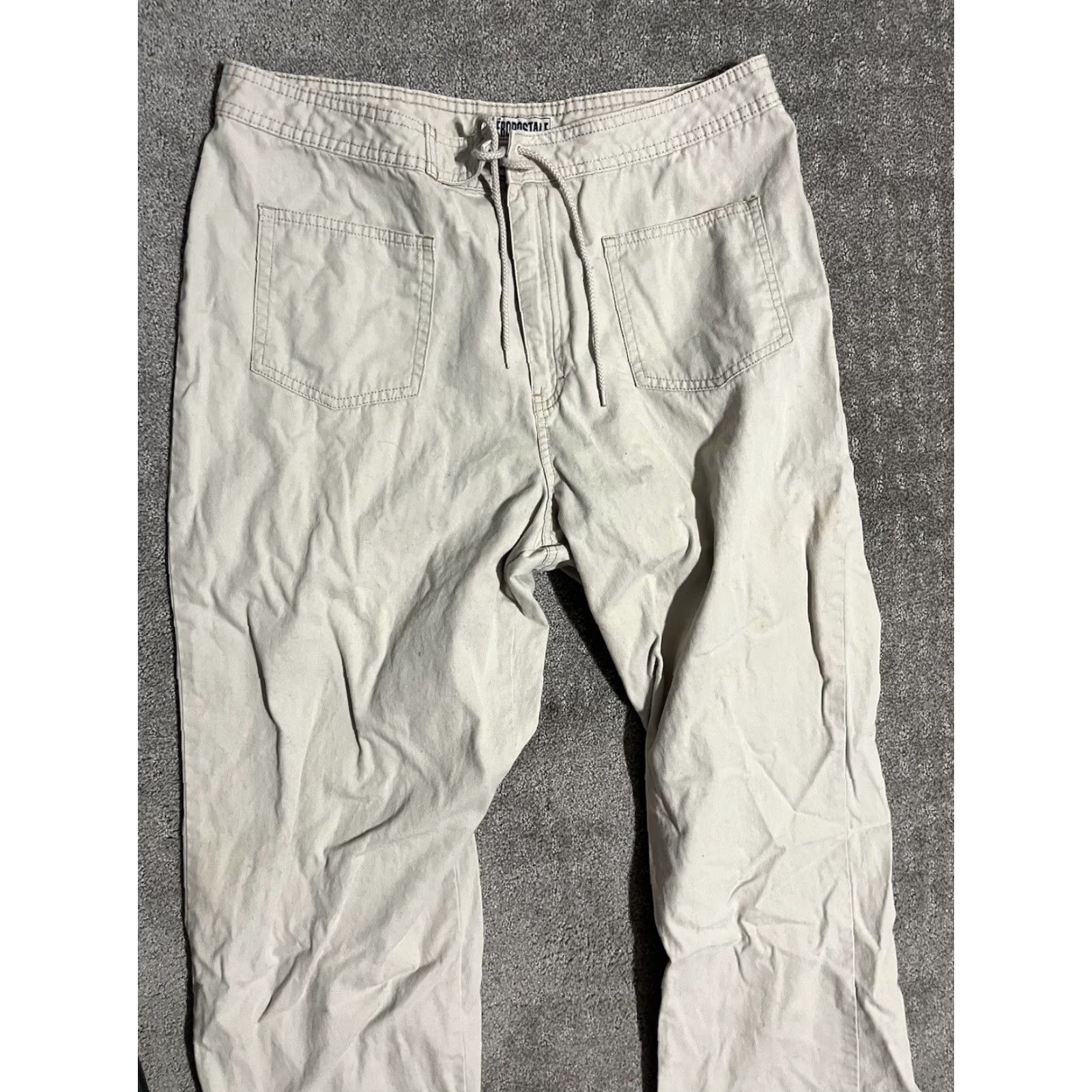 Vintage VINTAGE Aero Women's Chino Pants Sz 14 Regular Stretch Straight Cotton Blend Beige Casual Size 36" / US 14 / IT 50 - 2 Thumbnail