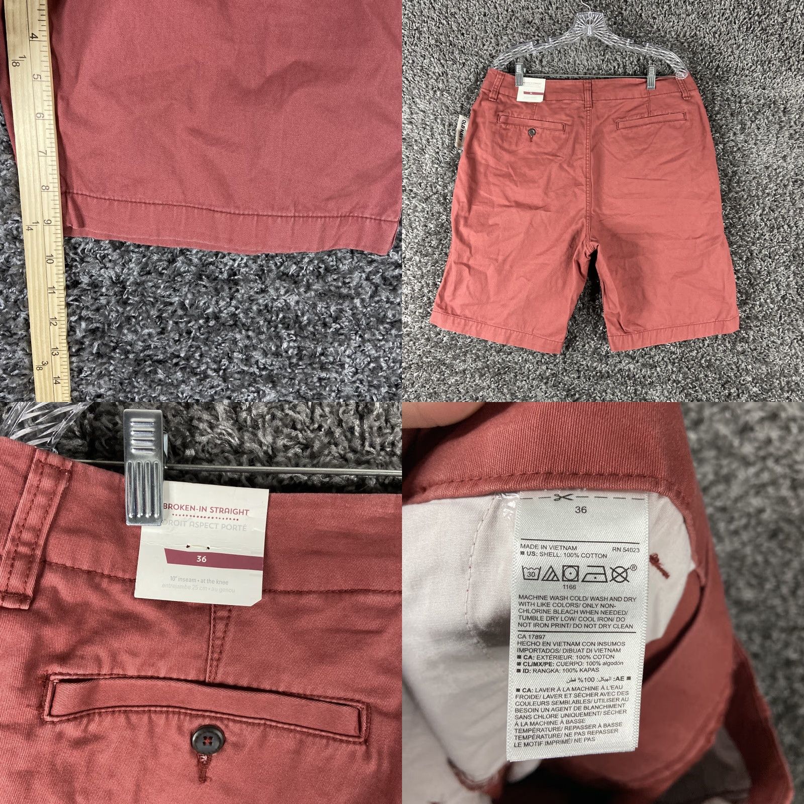 Old Navy Old Navy Red Orange Chino Shorts with Pockets Men's Size 36 Regular Size US 36 / EU 52 - 8 Thumbnail