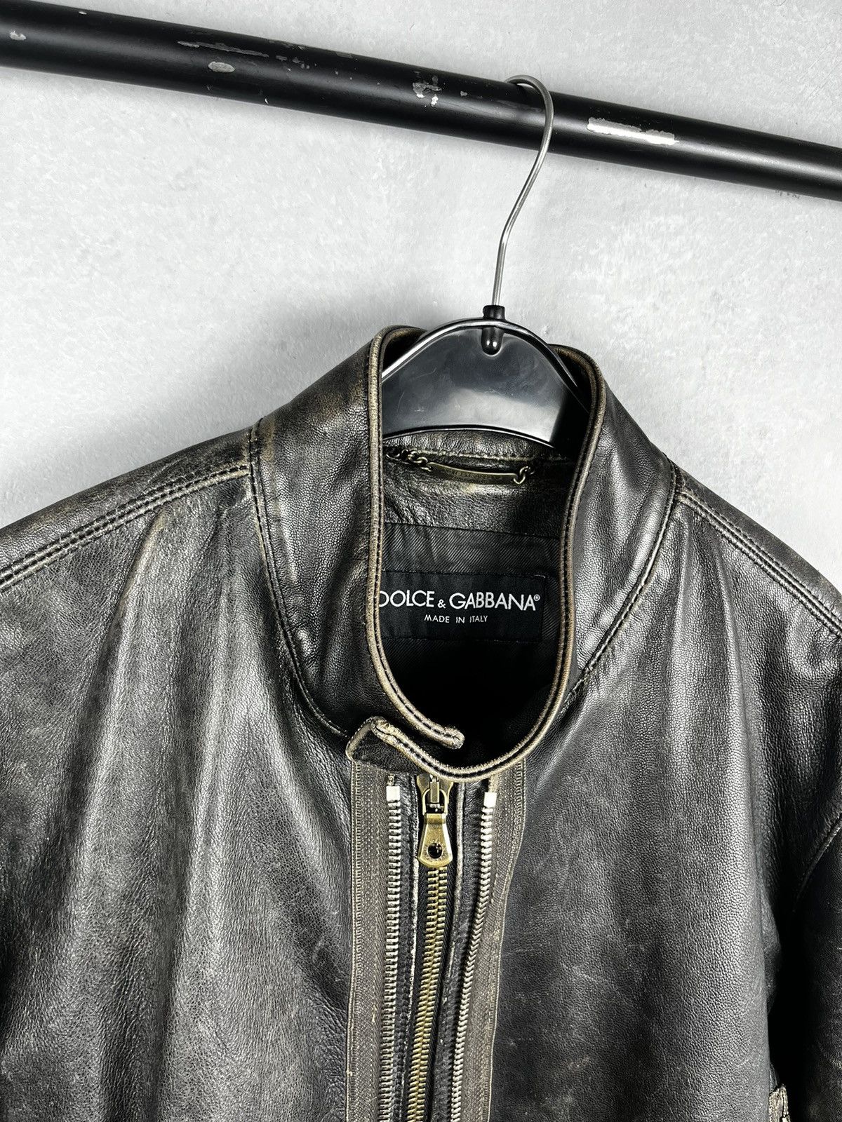 Dolce & Gabbana Dolce Gabbana biker zip leather jacket Size US L / EU 52-54 / 3 - 3 Thumbnail