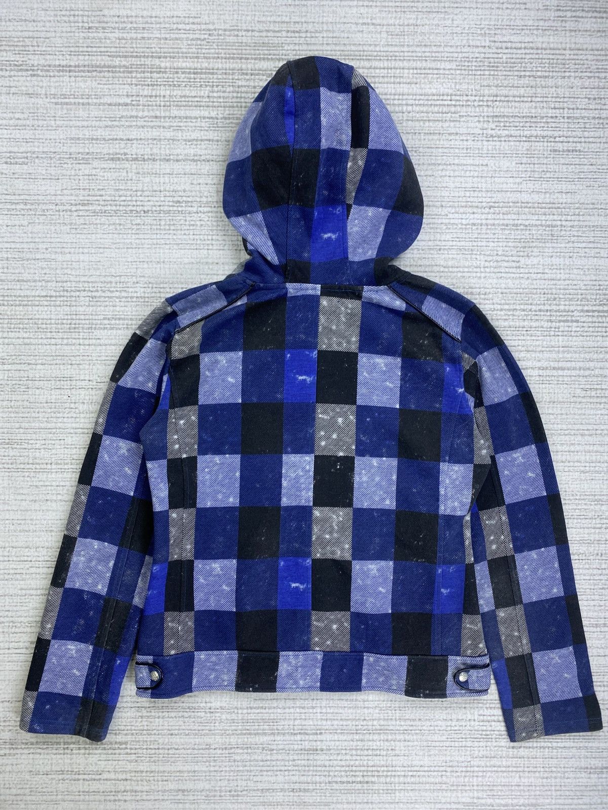 If Six Was Nine Vintage Beau Mere Blue Checked Punk Style Hoodie Zipper Size US M / EU 48-50 / 2 - 2 Thumbnail