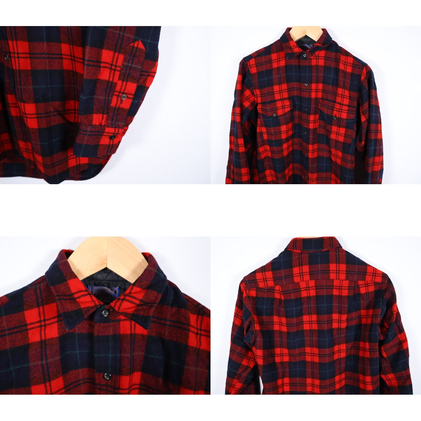 Pendleton VTG Pendleton Wool Flannel Men's 15.5 / Medium Red Blue Plaid Early 60s Tag Shirt 60s Grunge Retro Mens Size US M / EU 48-50 / 2 - 9 Thumbnail
