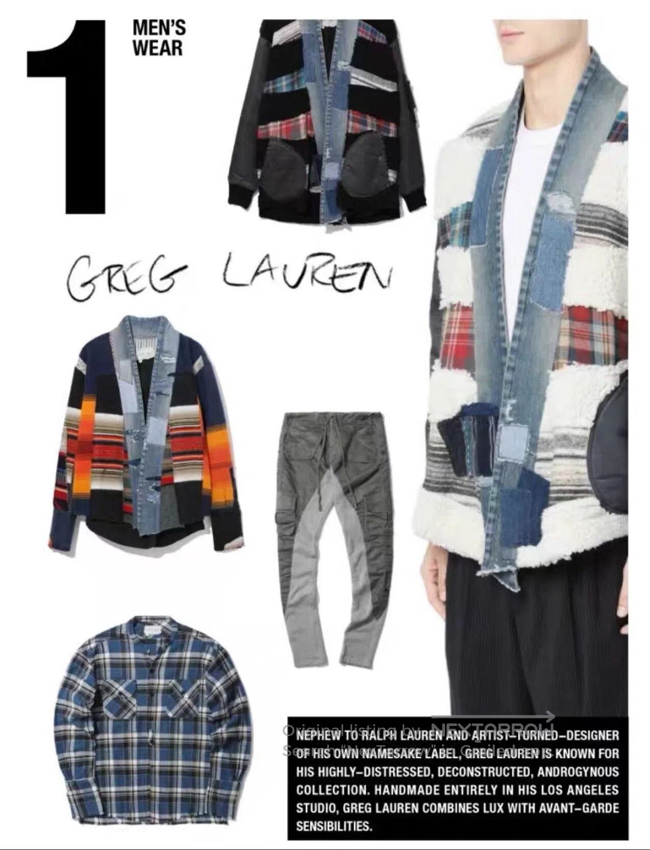 Greg Lauren Greg Lauren Shearling Patchwork Robe. Size US XS / EU 42 / 0 - 9 Thumbnail
