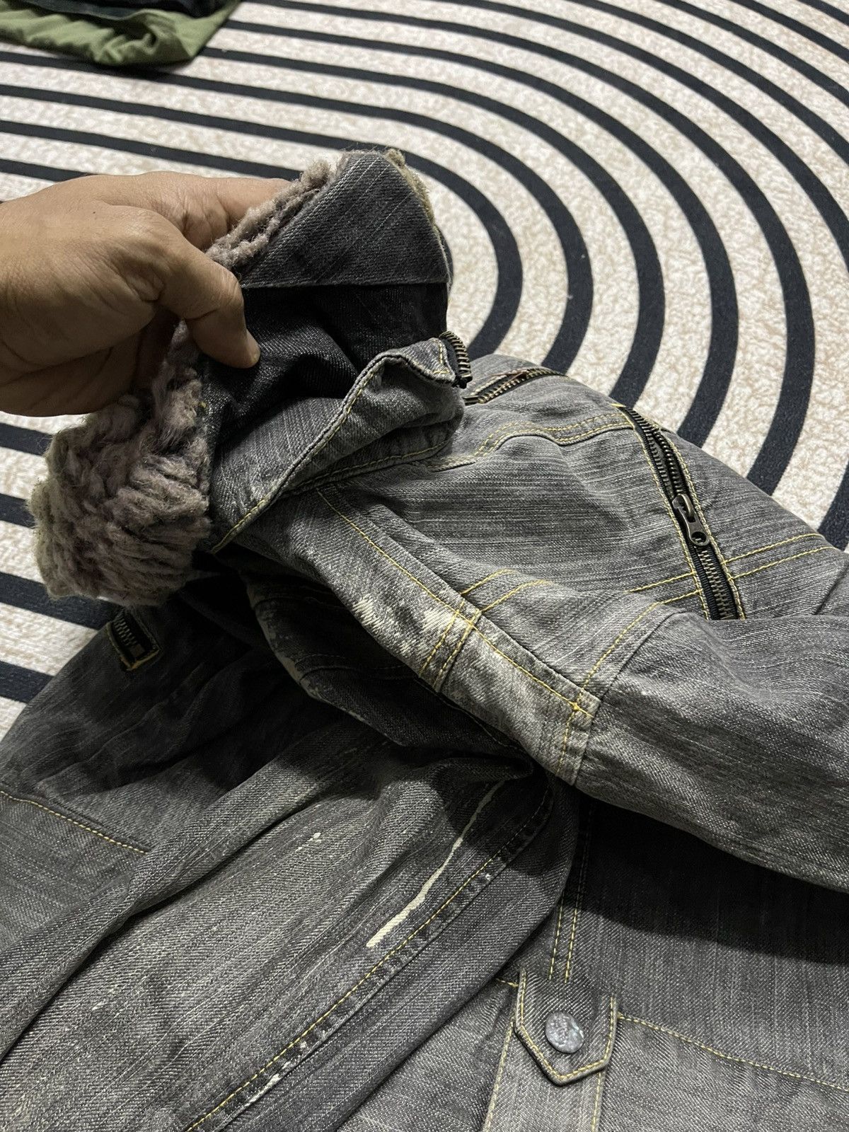 If Six Was Nine × In The Attic × Japanese Brand 2000s L.G.B STYLE DENIM BLEACH JACKET RARE DESIGN Size US M / EU 48-50 / 2 - 18 Thumbnail