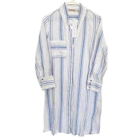 Soft Surroundings Soft Surroundings Adalia Linen Shirt Dress Pearl Buttons Whi Size M / US 6-8 / IT 42-44 - 7 Thumbnail