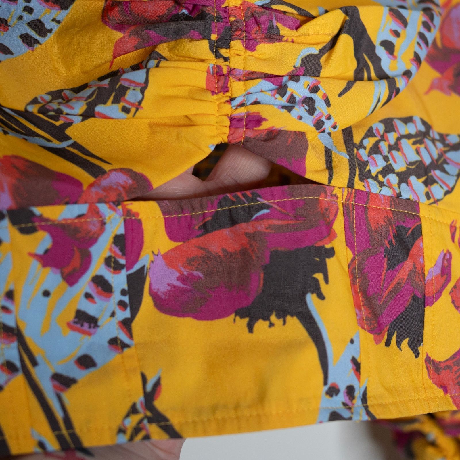 A.L.C. ALC Melody Top Yellow Floral Print Size XL / US 12-14 / IT 48-50 - 5 Thumbnail