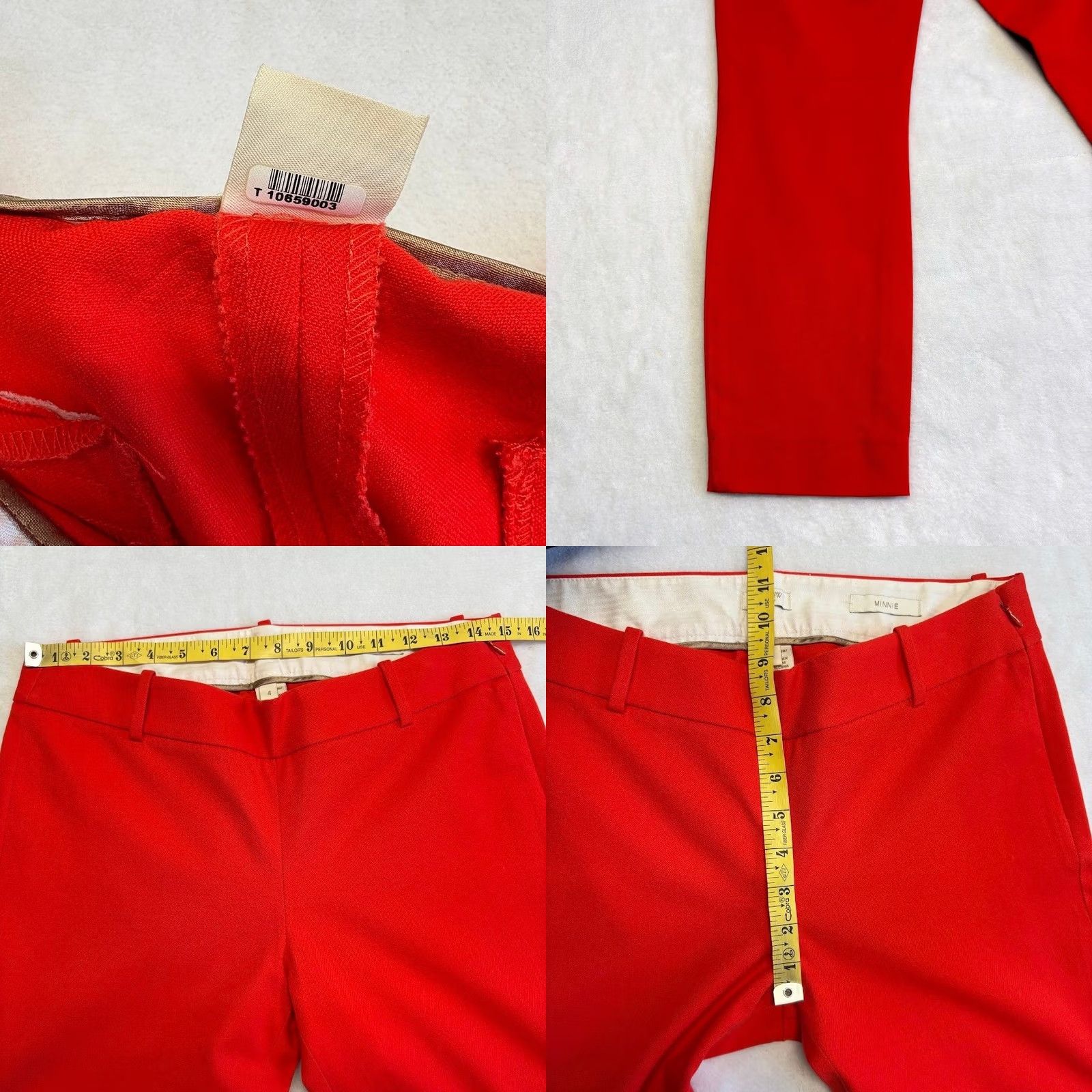 J.Crew J.CREW Minnie Ankle Pants Dress Pants Cropped Mid Rise Red Trouser Slim Fit Stretch Cotton Spandex Women's Size 4 Size 27" / US 4 / IT 40 - 8 Thumbnail