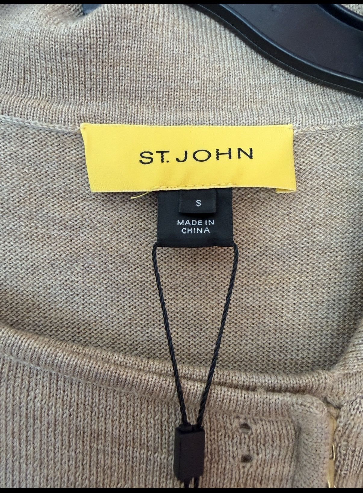 St. John St. John Women’s Neutral Dark Camel Wool Blend Zip Cardigan Size S / US 4 / IT 40 - 2 Thumbnail