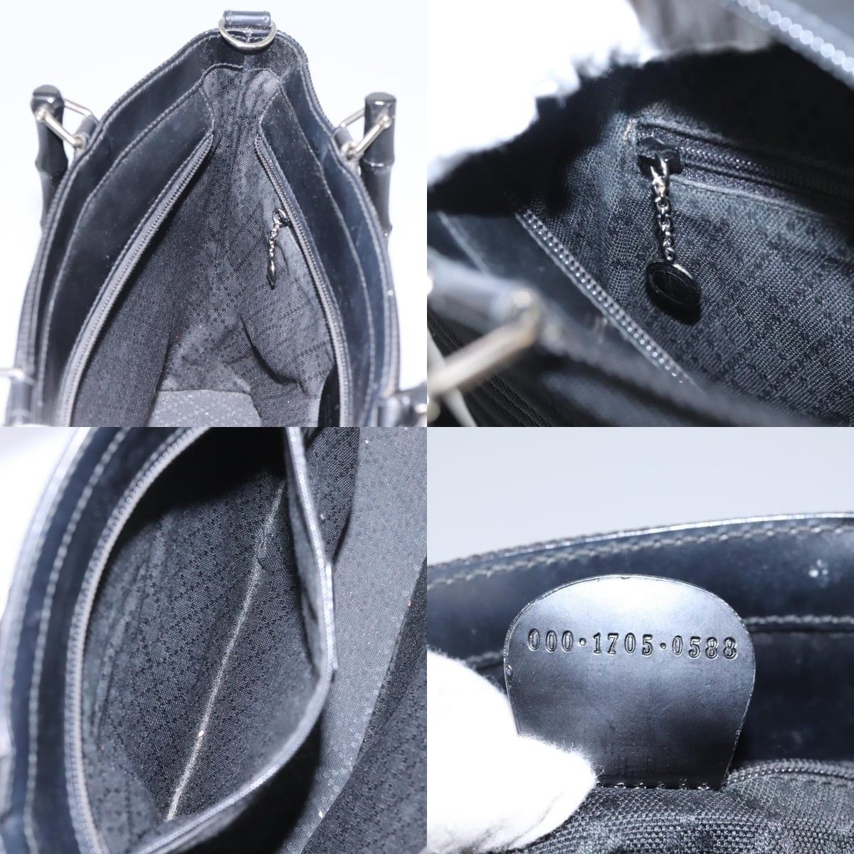 Gucci GUCCI Bamboo Handbag Canvas Black 000 1705 000 1705 Size ONE SIZE - 12 Thumbnail