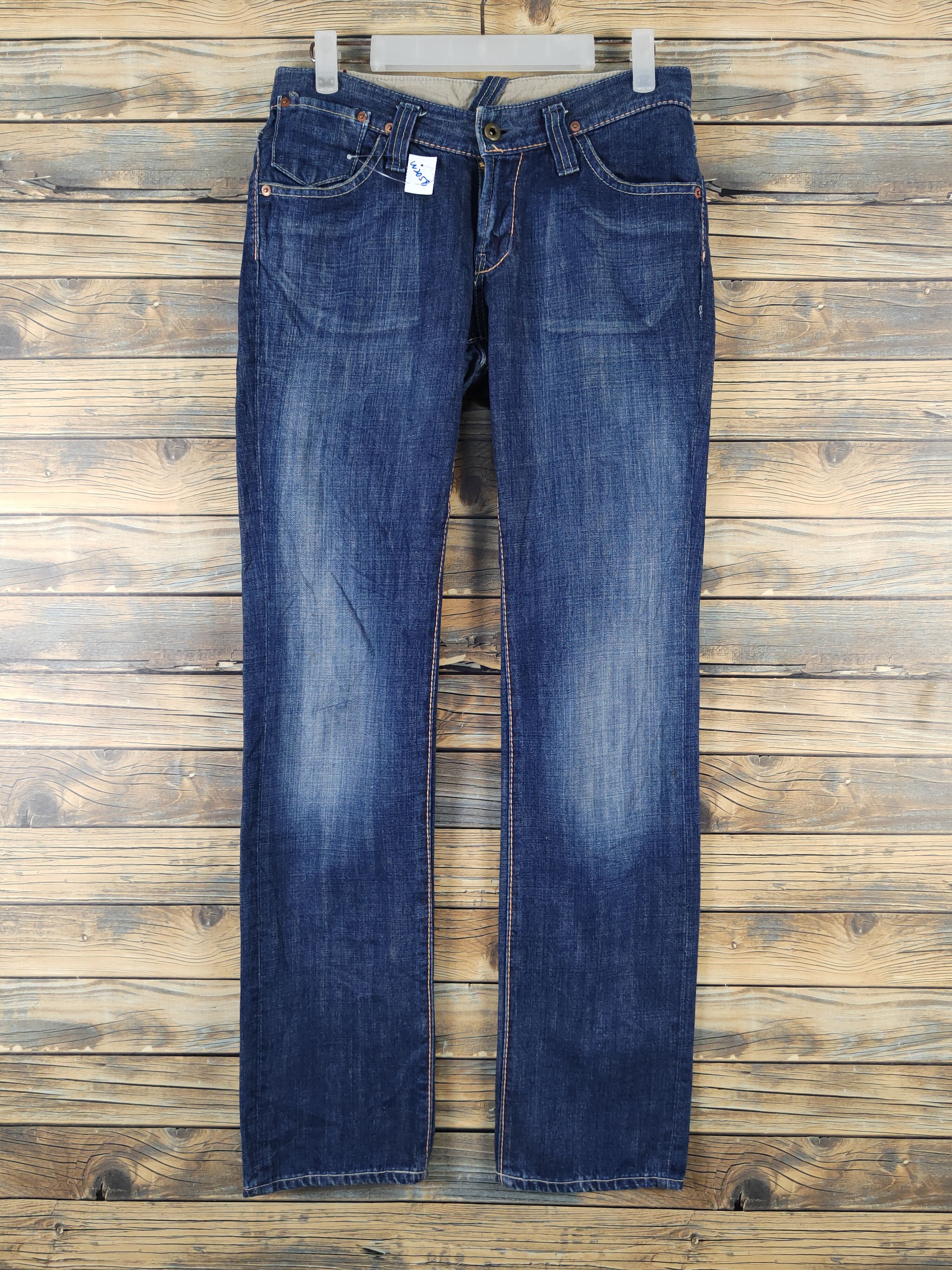Japanese Brand Et Boite Dark Blue Distressed Ripped denim Jeans #W2058 Size 28" / US 6 / IT 42 - 1 Thumbnail