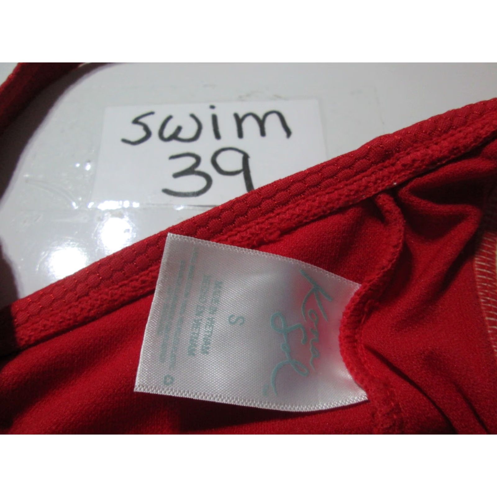 Vintage Kona Sol Womens Size S Bikini Top Red Wireless Bralette Lined Bow Wide Straps Size S / US 4 / IT 40 - 6 Thumbnail
