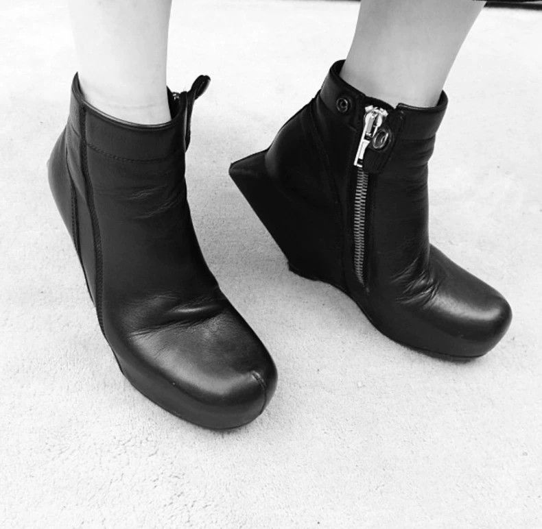 Rick Owens Rick Owens Black Ankle Wedge Boots Size 36-dmc Size US 5.5 / EU 38 - 1 Thumbnail