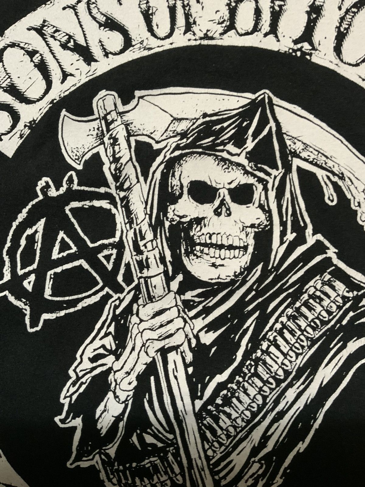 Other Oatman Hotel & Saloon Anarchy Skull Grim Reaper L/S T-Shirt Size US M / EU 48-50 / 2 - 8 Thumbnail