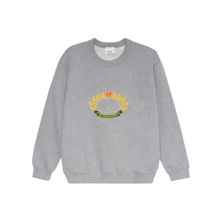 Burberry Burberry Gray Embroidered Long Sleeve Sweatshirt Size US XL / EU 56 / 4 - 1 Thumbnail