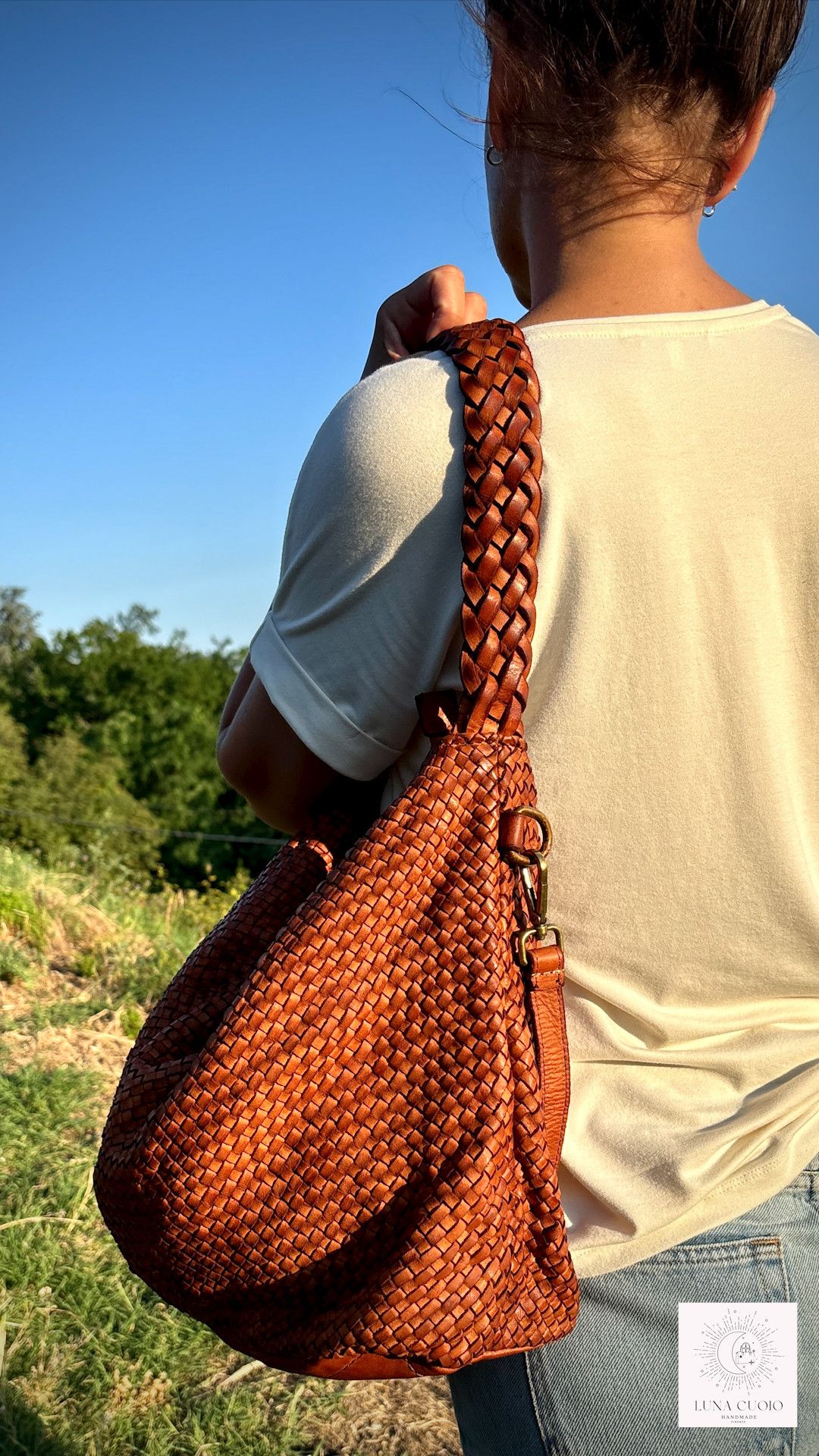 Vera Pelle Handwoven Italian Leather Bag Soft Hobo Tote for Women Size ONE SIZE - 2 Thumbnail