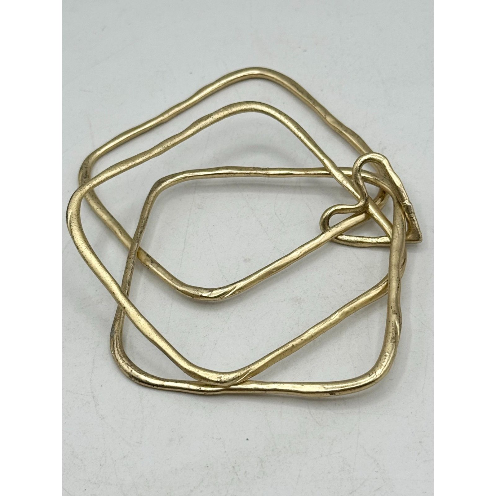 Other Gold square bangle heart bracelet set Size ONE SIZE - 3 Thumbnail