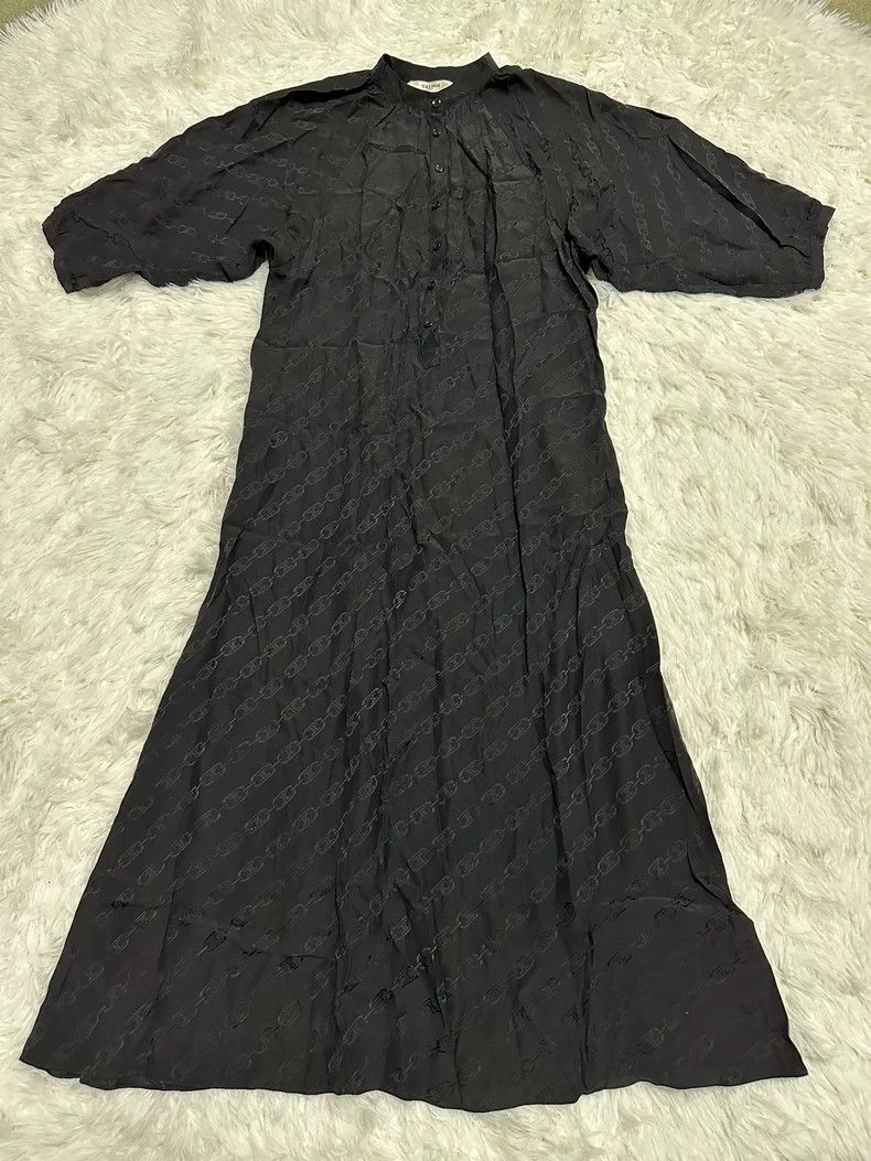 Celine Celine Black Silk Long Dress-yf Size XS / US 0-2 / IT 36-38 - 1 Thumbnail