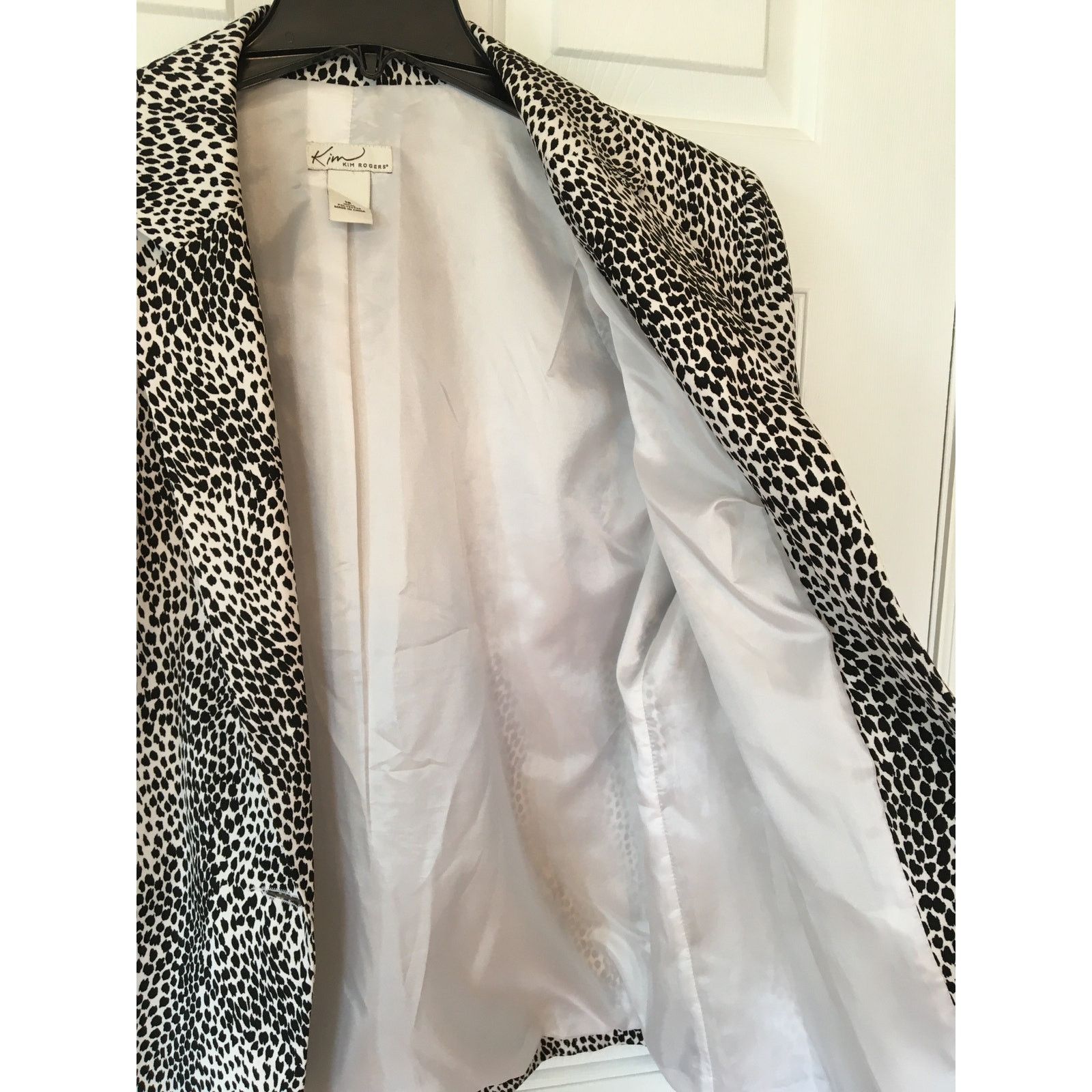 Other Kim Rogers Size 18 Lined Black & White Animal Print Jacket Size XXL / US 16-18 / IT 52-54 - 5 Thumbnail