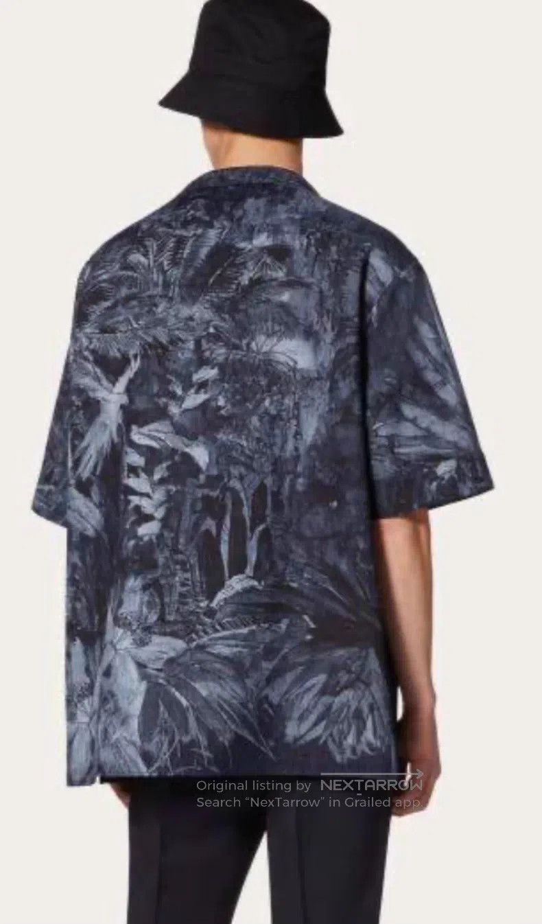 Valentino Valentino Jungle oil painting print denim short-sleeved sh Size US S / EU 44-46 / 1 - 2 Thumbnail