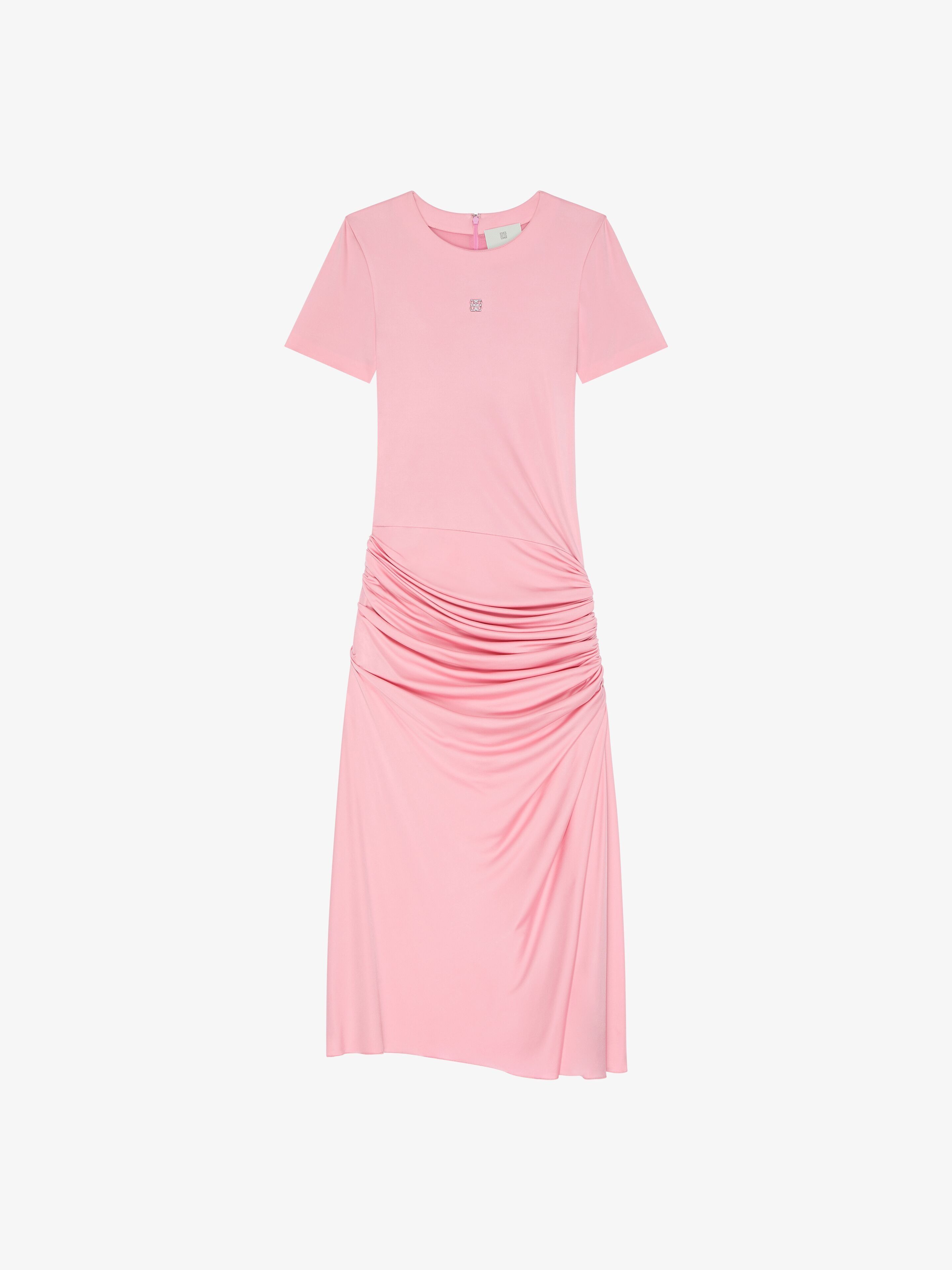 Givenchy o1w1db10825 Smock Waist Draped Jersey Dress in Pink Size S / US 4 / IT 40 - 1 Thumbnail