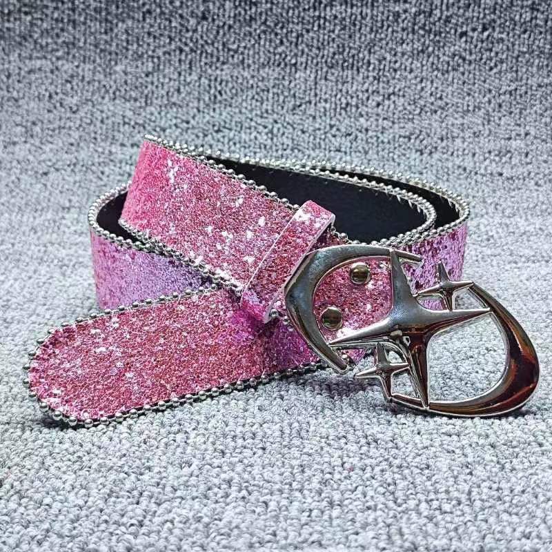 Designer Crazy Vintage Belt Riveted Belts Menswear Accessories Size ONE SIZE - 5 Thumbnail