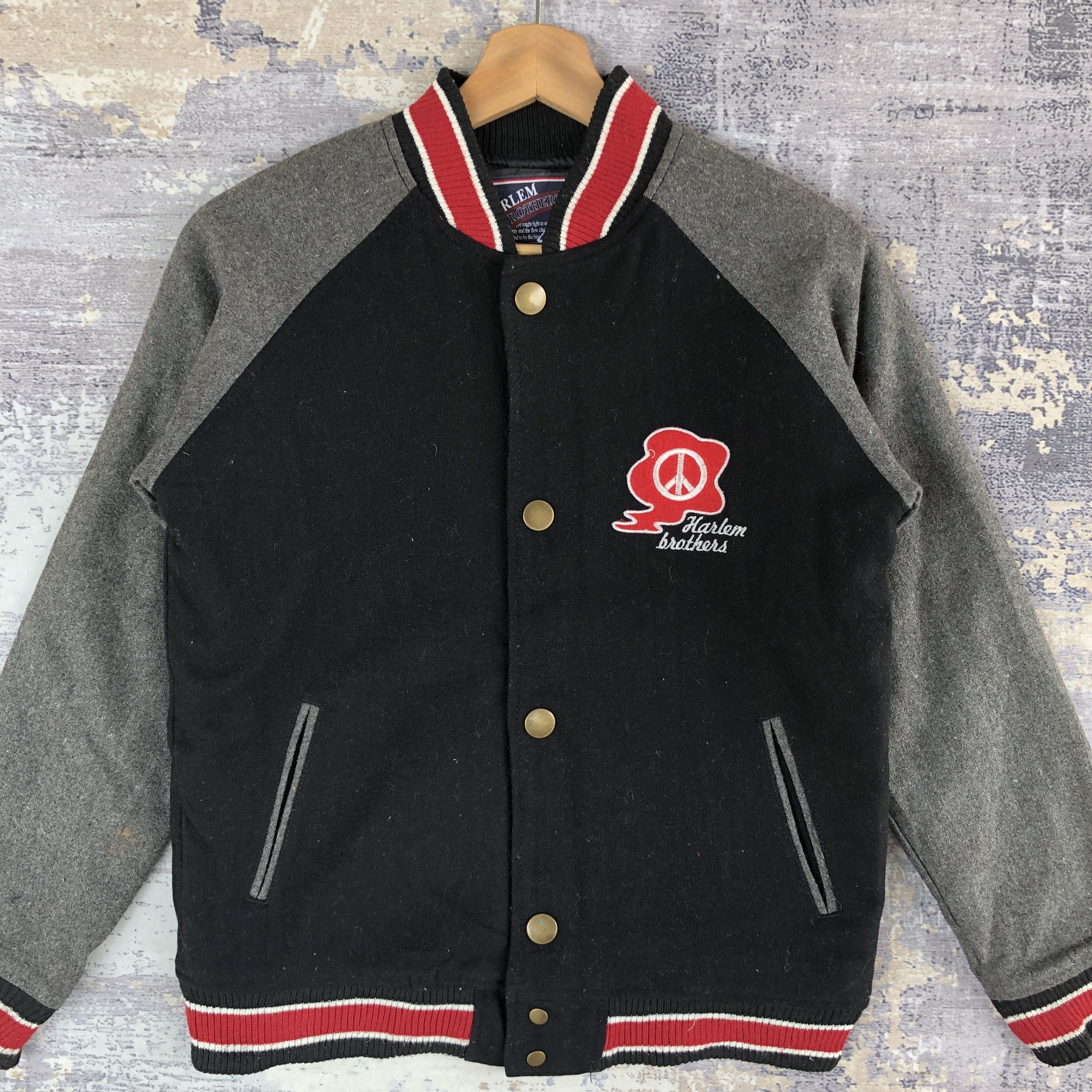 Vintage Harlem Brothers Varsity Jacket Skates Letterman Wool Jacket Size US XS / EU 42 / 0 - 6 Thumbnail