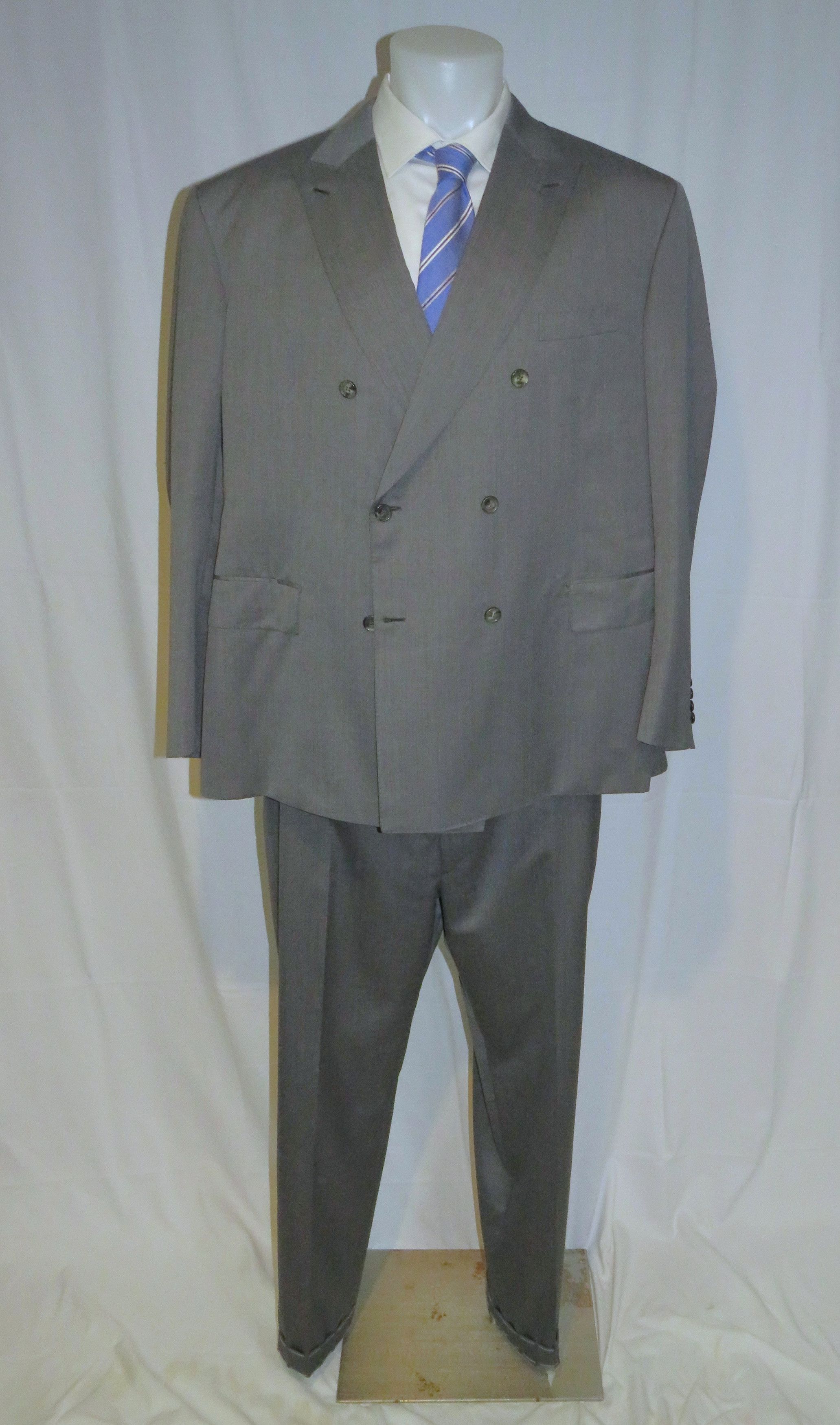 Brioni Silk Blend Gray Herringbone Double Breasted Suit 54R NWT Size 54R - 1 Thumbnail