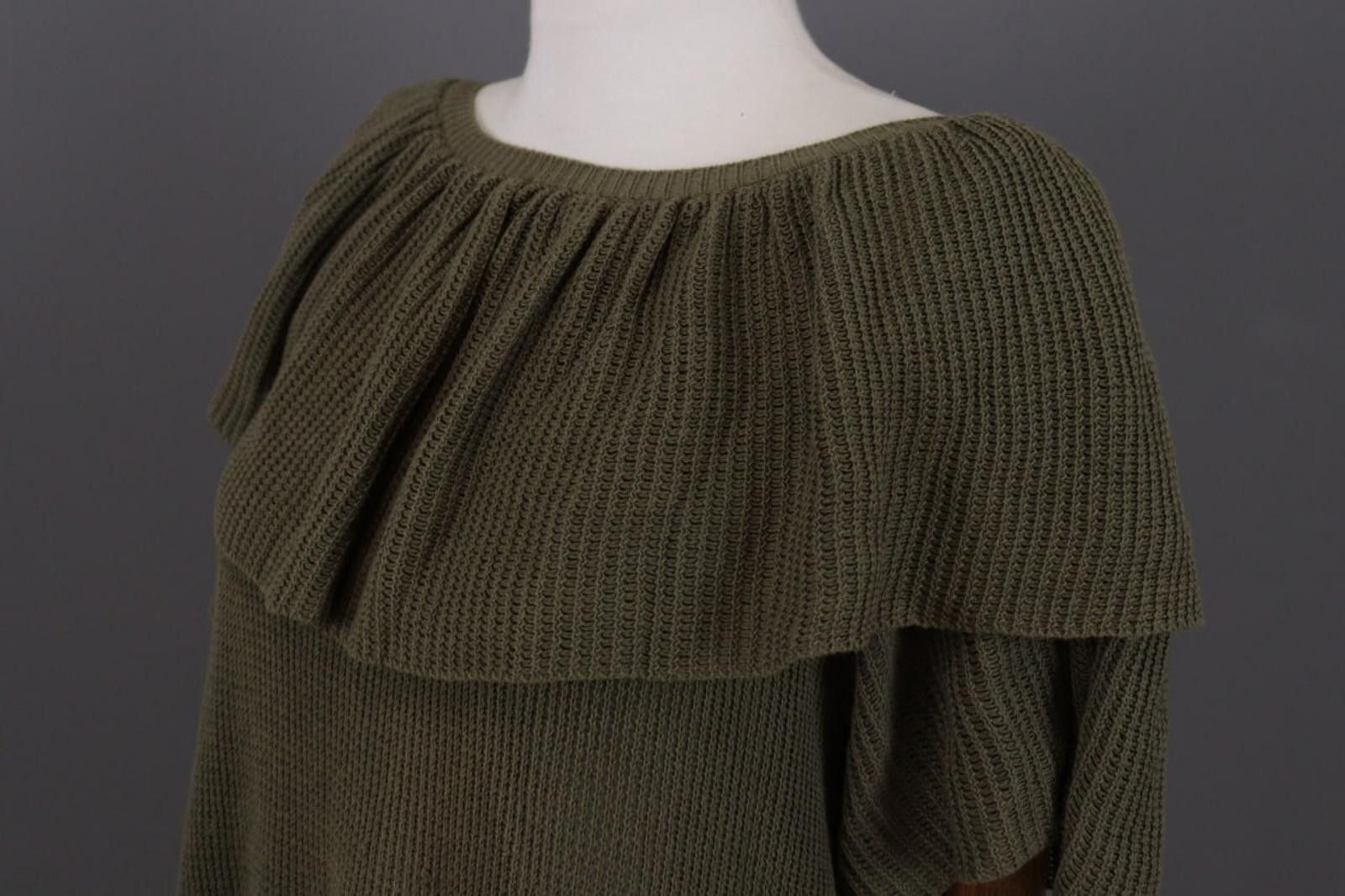 Kenzo Kenzo Paris Khaki Wafle Knit Relaxed Pullover Top Size M Size M / US 6-8 / IT 42-44 - 8 Thumbnail