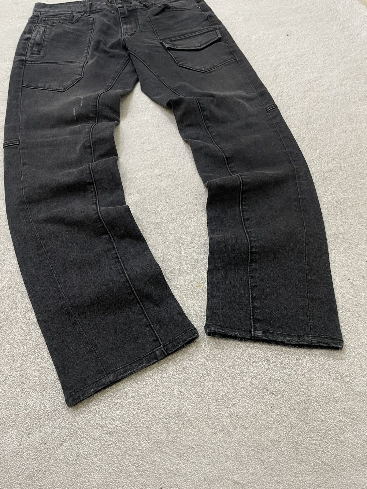 Japanese Brand 00s Kapital Black Moto Cargo Jeans Slim Straight Biker Denim Size US 30 / EU 46 - 3 Thumbnail