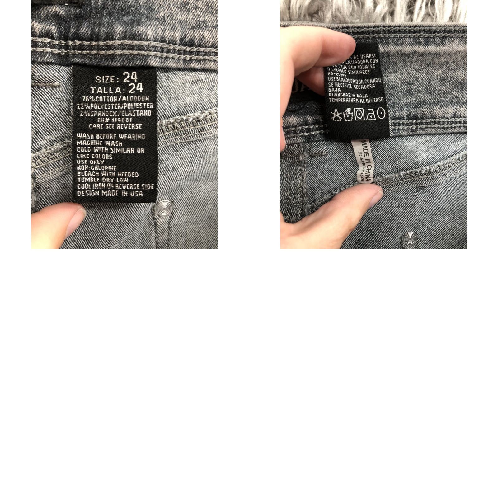 Vintage Jack David Jeans Plus Size 24 Womens High Rise Acid Wash Black Denim Biker Skinny 5-Pocket Size 42" / US 20 - 9 Thumbnail