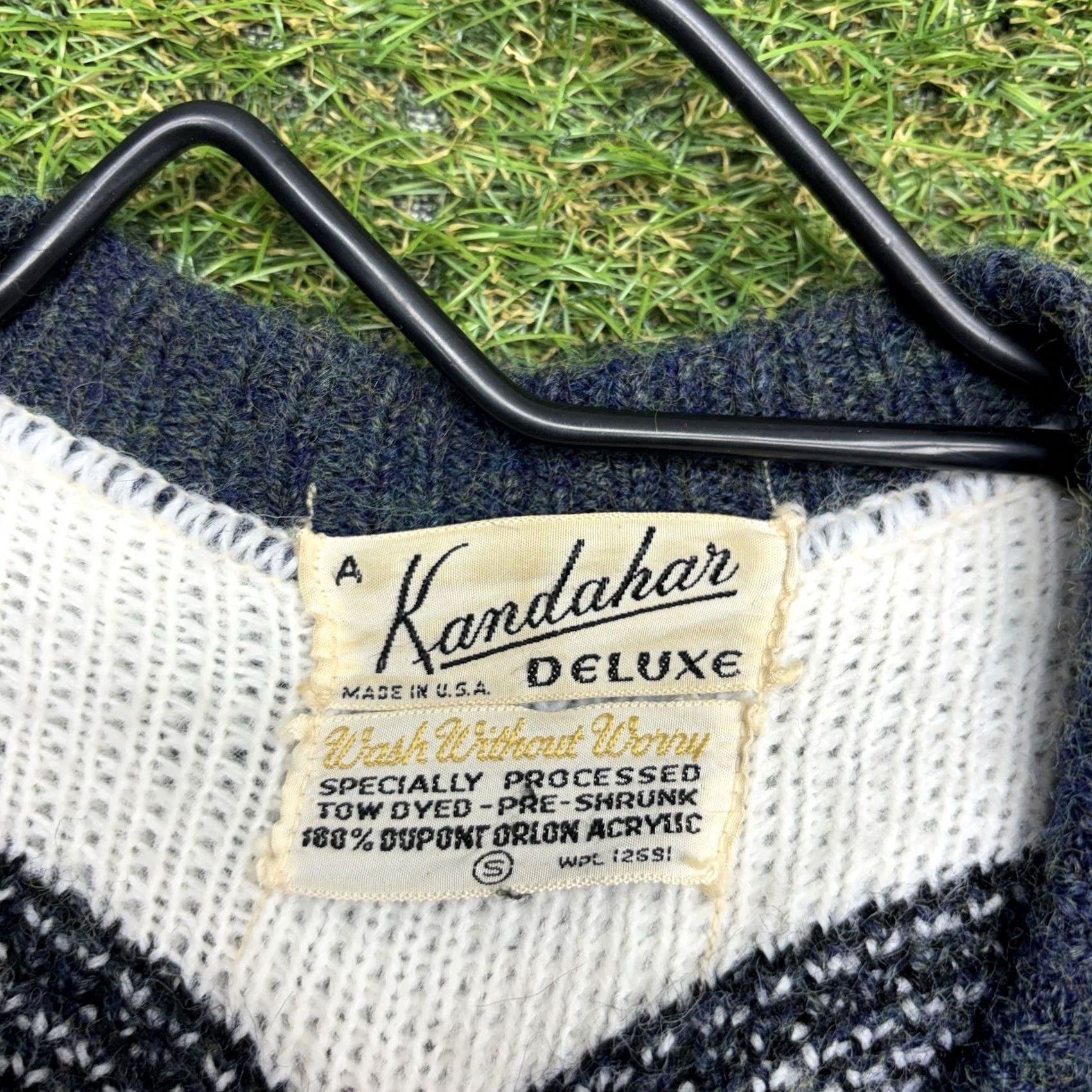 Vintage VINTAGE Kandahar Deluxe Sweater Mens S 1960s Blue Zip Up Striped Acrylic Fuzzy Limited Vintage Knit Depicting Art Deco Showpiece? Size US S / EU 44-46 / 1 - 3 Thumbnail