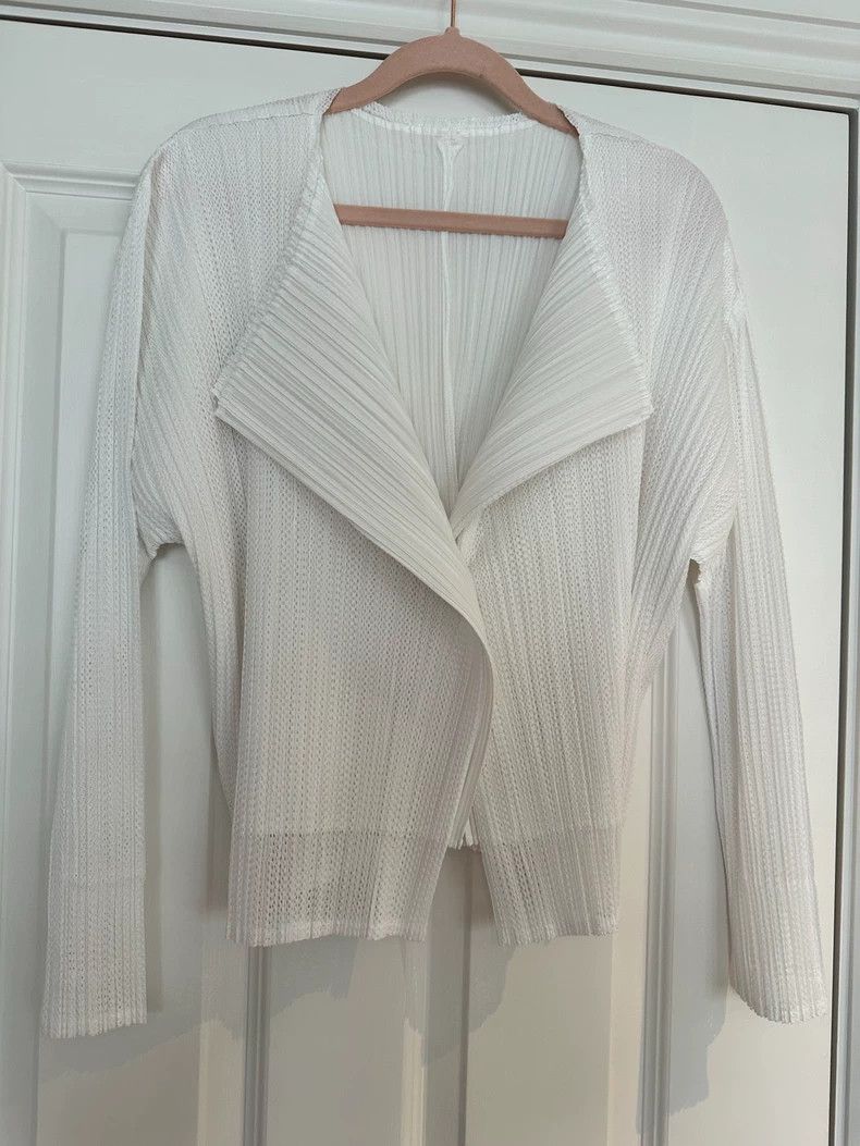 Issey Miyake Issey Miyake size:3 A white hollowed-out coat Size M / US 6-8 / IT 42-44 - 1 Thumbnail