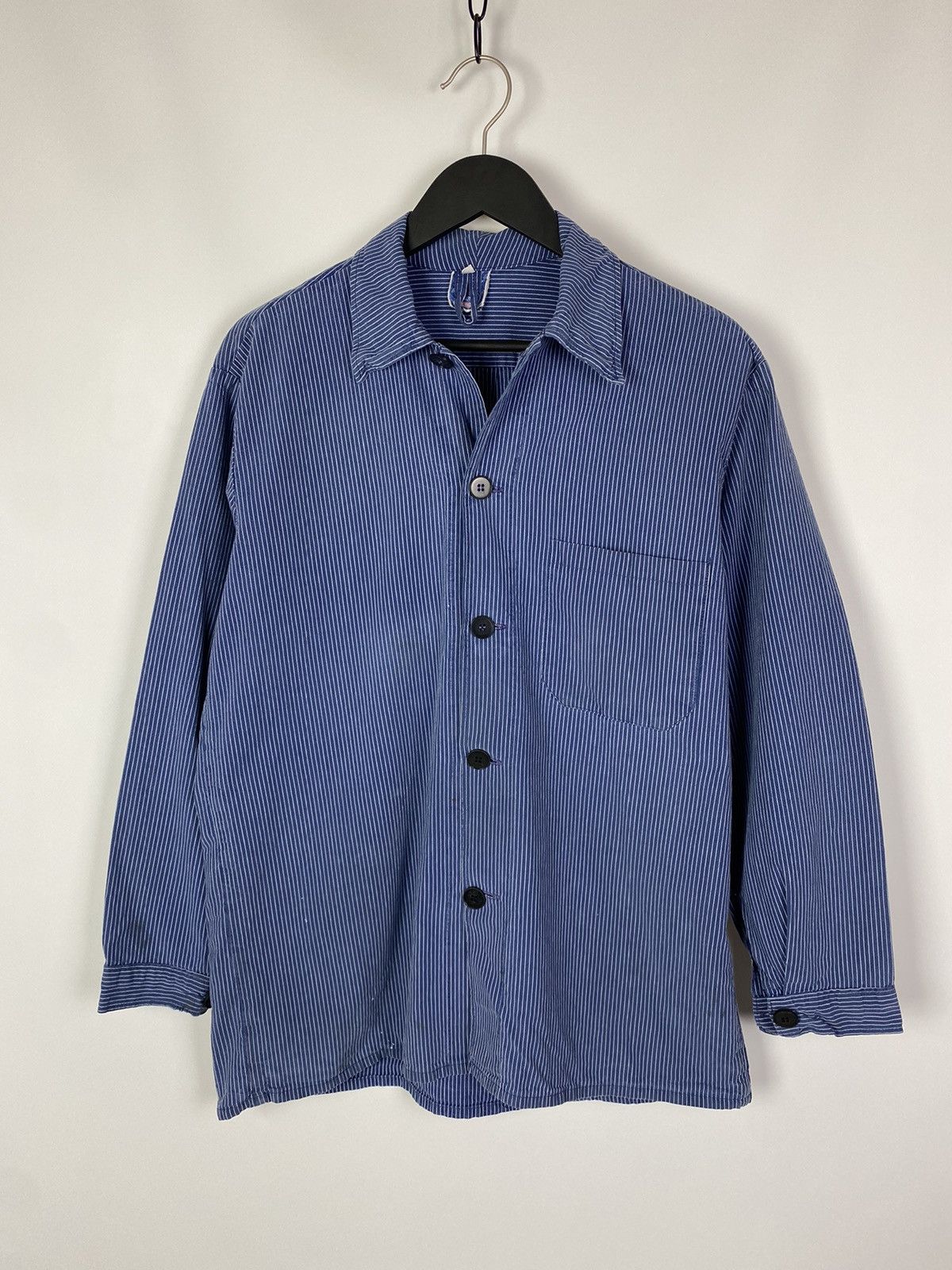 70s 80s Vintage BMZ Hickory Stripe Chore Work Over Shirt