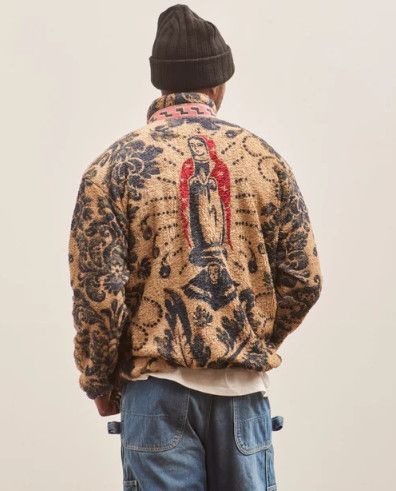 Kapital KAPITAL DAMASK Virgin Mary light fleece zip up blouson beige Size US XL / EU 56 / 4 - 11 Thumbnail
