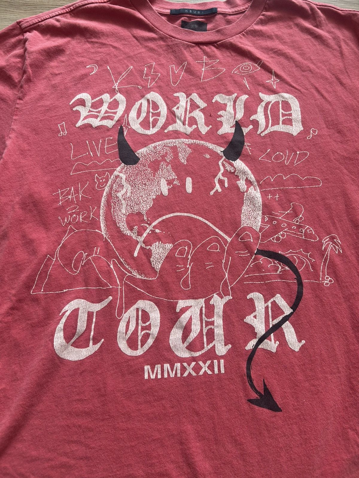 Ksubi Ksubi world tour Metal tee size Medium Red Size US M / EU 48-50 / 2 - 2 Thumbnail