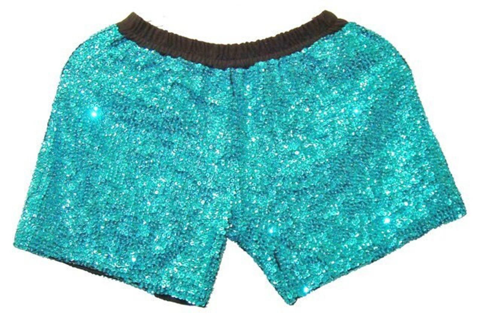 Designer Sequin Short TURQUOISE Size 32" / US 10 / IT 46 - 1 Preview