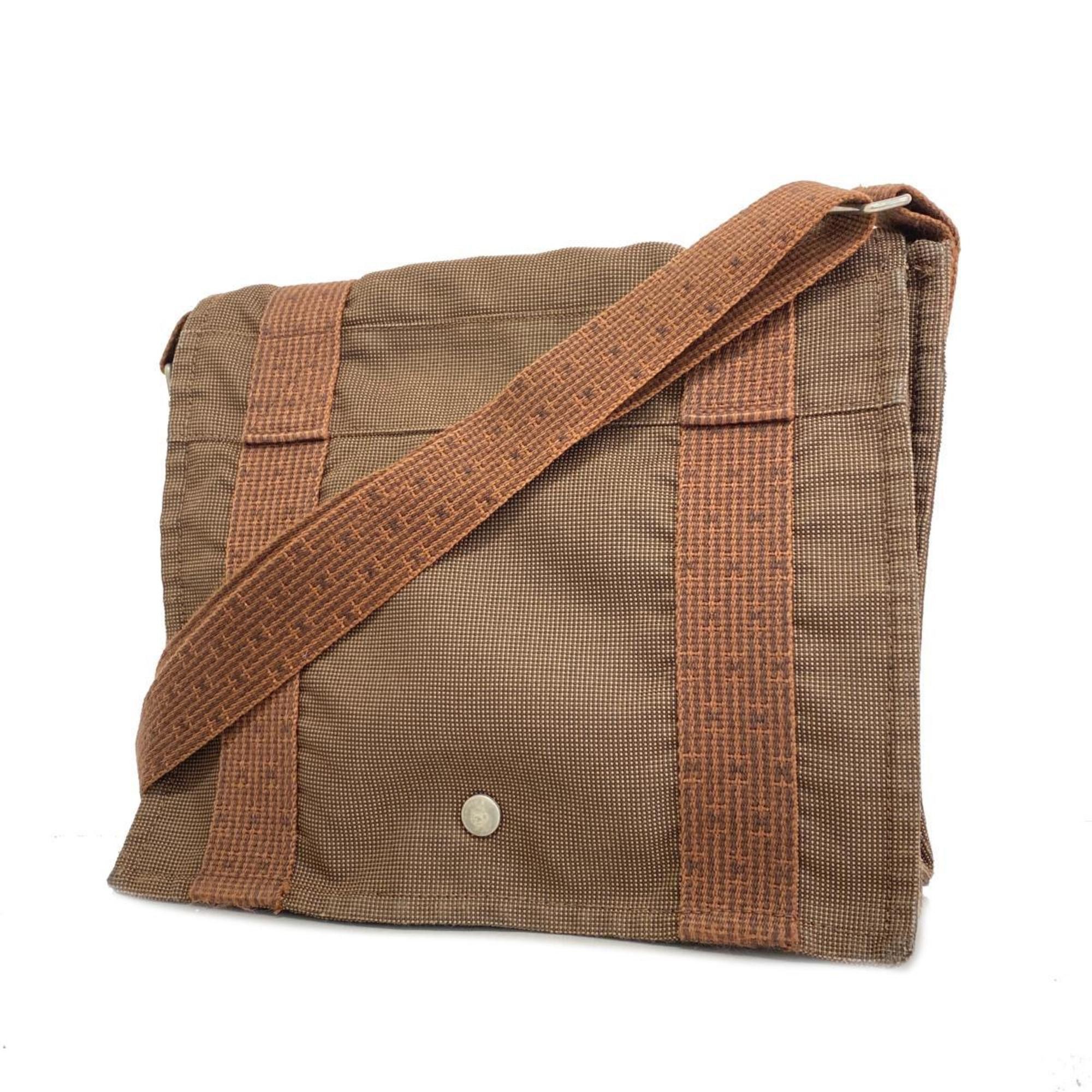 image of Hermes Shoulder Bag Air Line Bassus Pm Canvas Brown Men's Women's