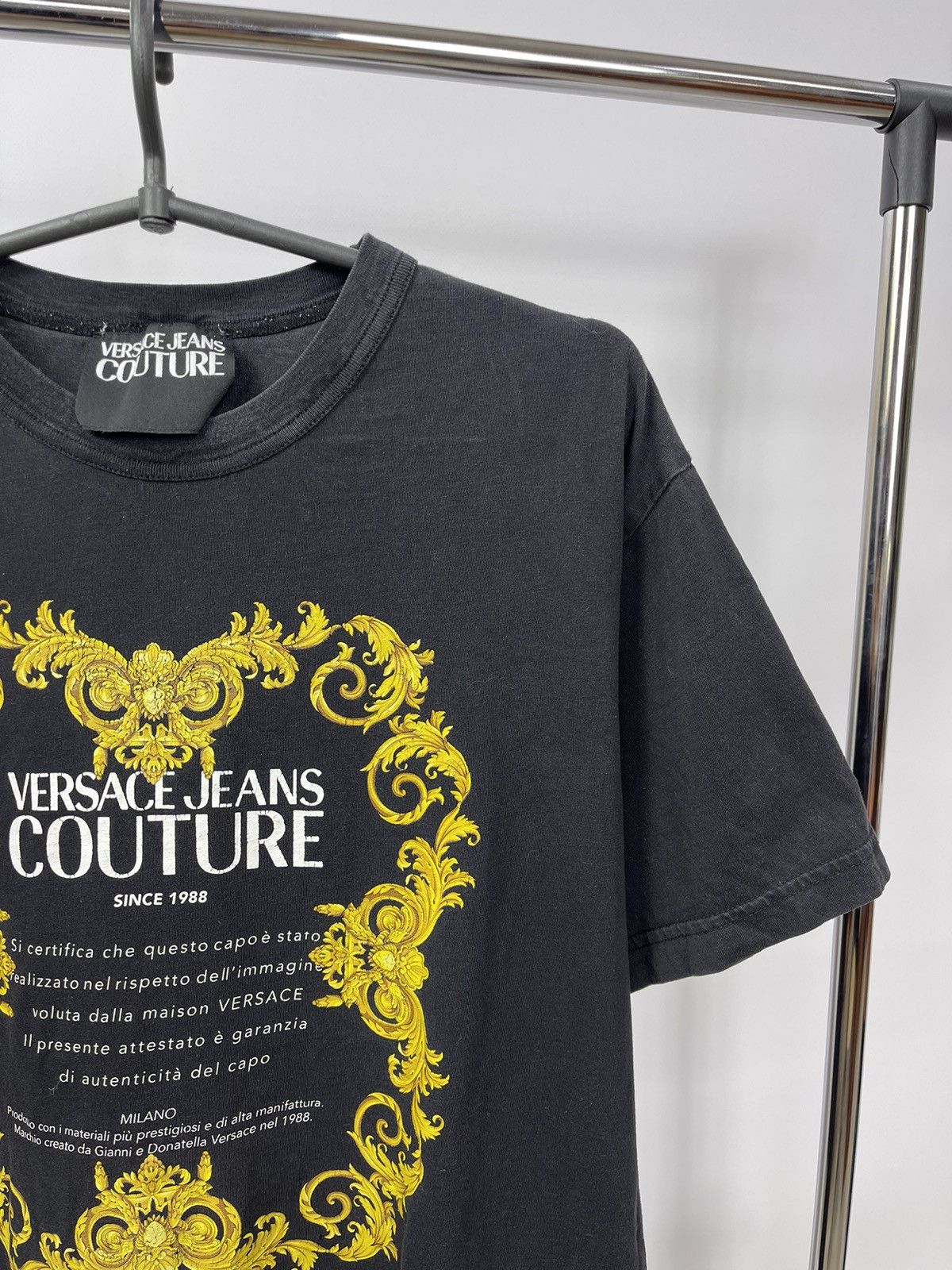 Versace Jeans Couture Versace Jeans Couture T-Shirt Size L Black Big Logo Size US L / EU 52-54 / 3 - 2 Thumbnail