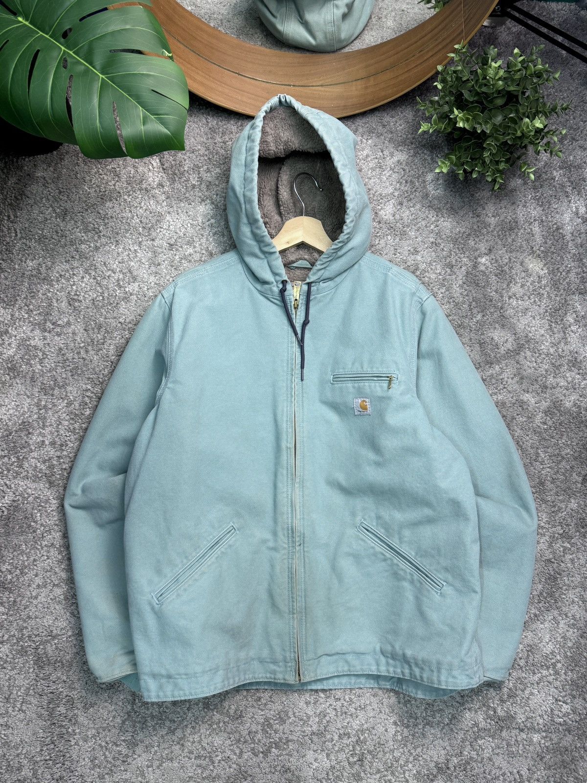 Carhartt Carhartt WJ141 454 Seaglass Blue Sierra Sherpa Lined Jacket Size US L / EU 52-54 / 3 - 1 Thumbnail