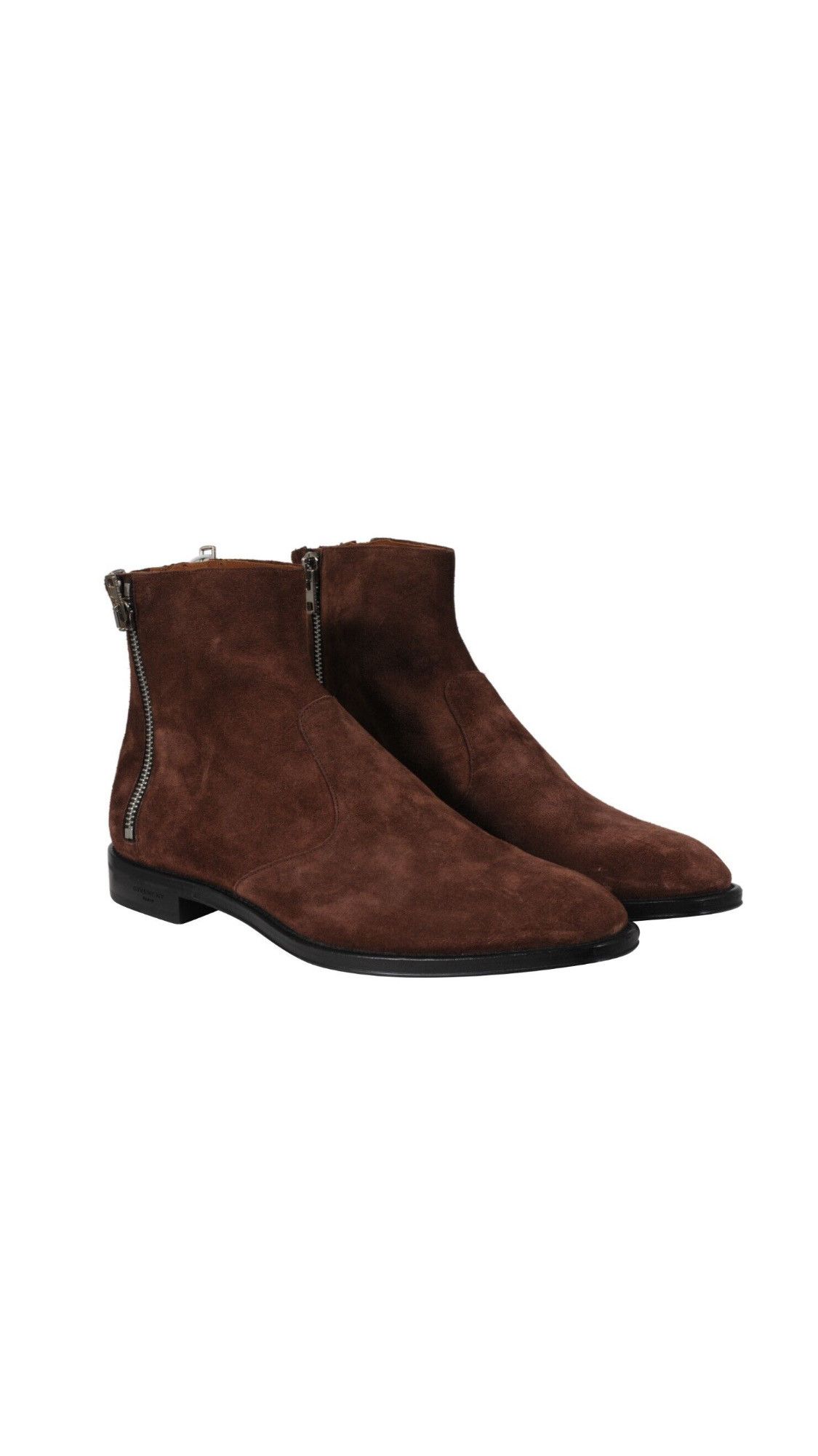 Givenchy Triple Zip Boots Brown Suede Diagonal Side Zip Size US 12 / EU 45 - 1 Thumbnail