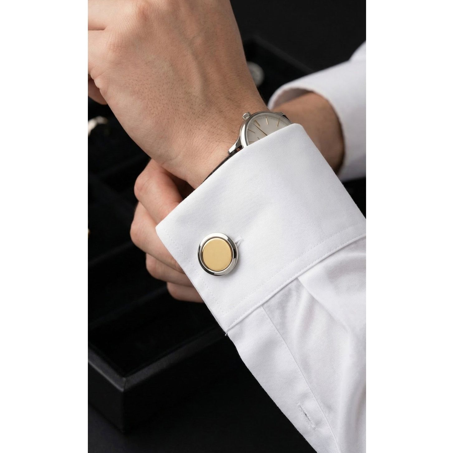 Dior Christian Dior Gold Tone Sterling Silver 925 Round Cufflinks Size ONE SIZE - 6 Thumbnail