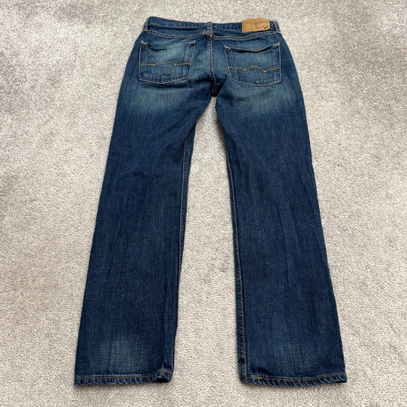 American Eagle Outfitters American Eagle Jeans Men Slim Fit Straight Leg Denim 29x30 Blue Dark Wash Cotton Size US 30 / EU 46 - 2 Thumbnail