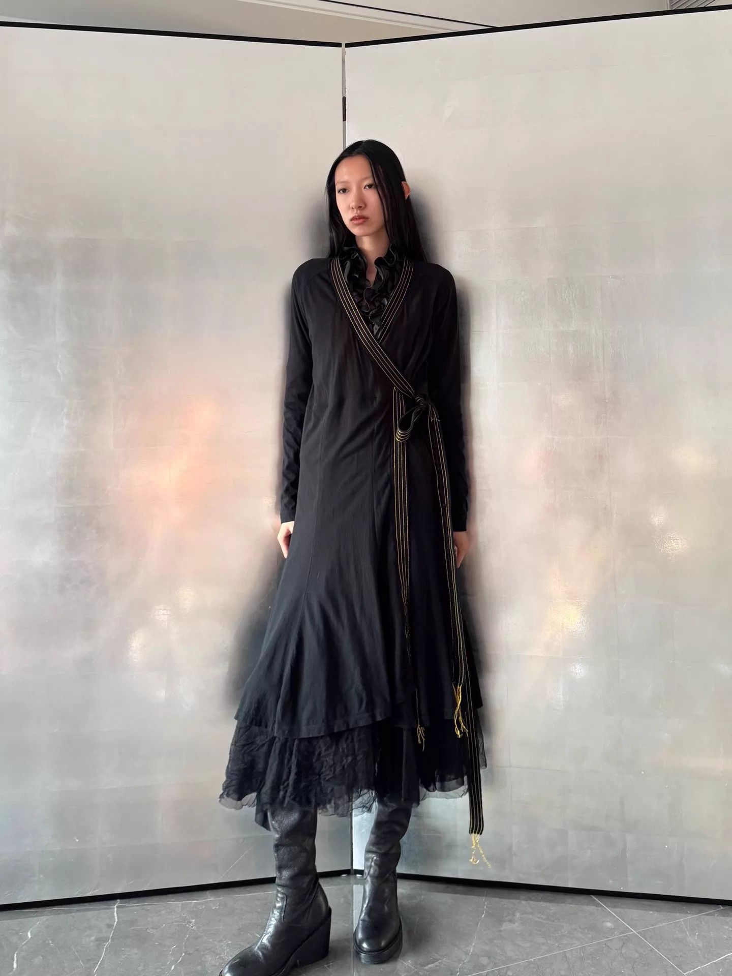 Vintage Dutch Brand Vintage Cross-Tie Lace A-Line Robe Coat Size M / US 6-8 / IT 42-44 - 3 Thumbnail