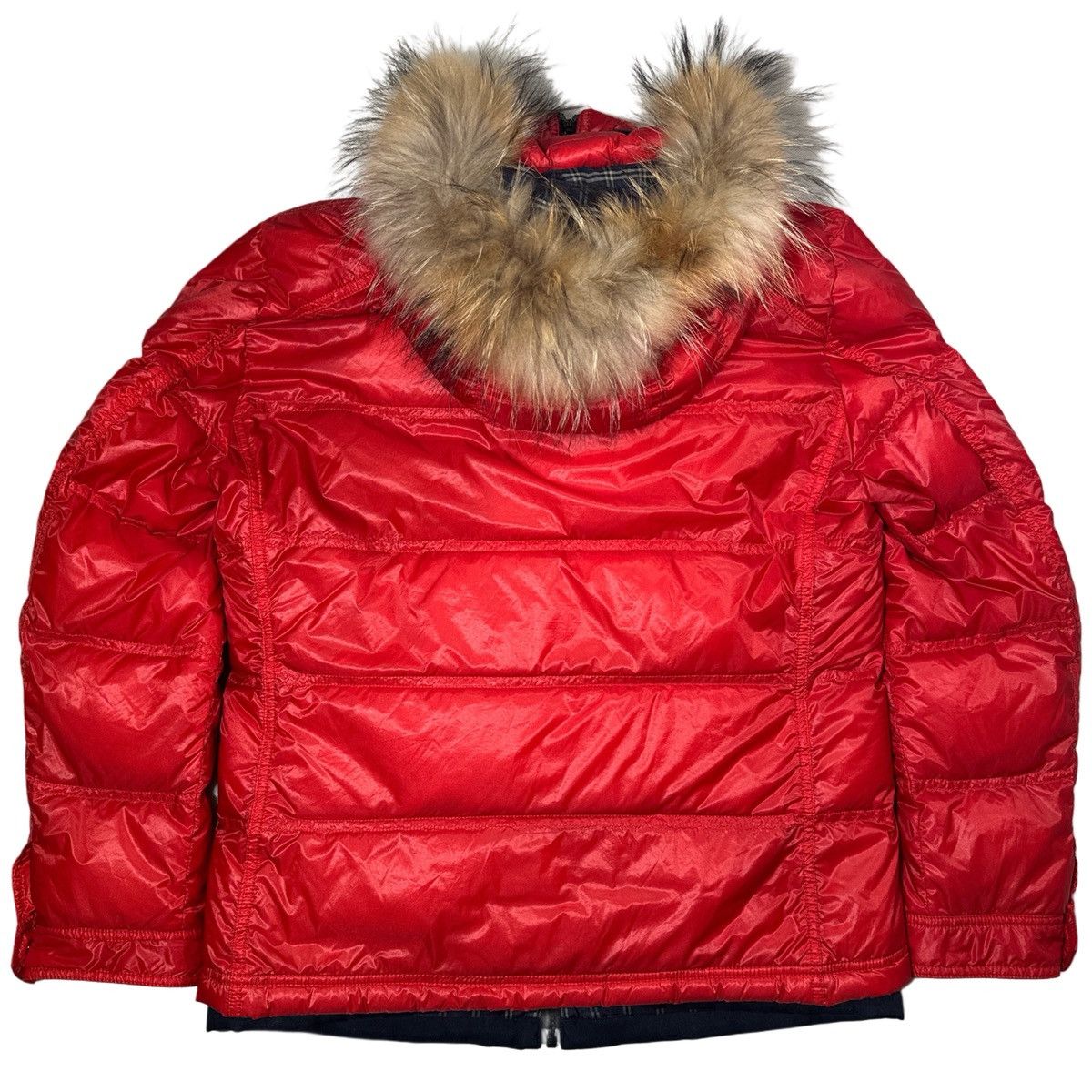 Burberry 00’s Burberry Black Label Fur Hood Down Puffer Jacket Size US XL / EU 56 / 4 - 4 Thumbnail