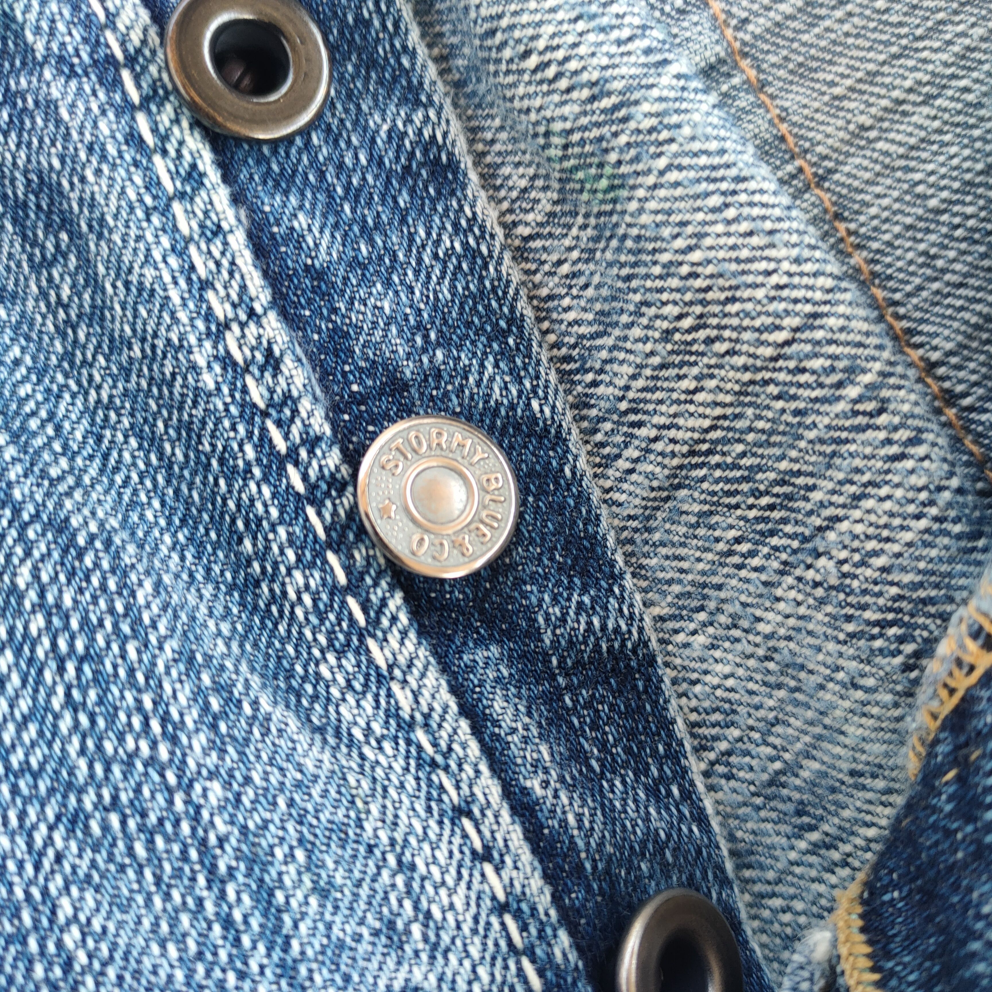 Japanese Brand VINTAGE STORMYBLUE SALVEDGE BUTTON FLY FADED JEANS DENIM Size US 32 / EU 48 - 8 Thumbnail