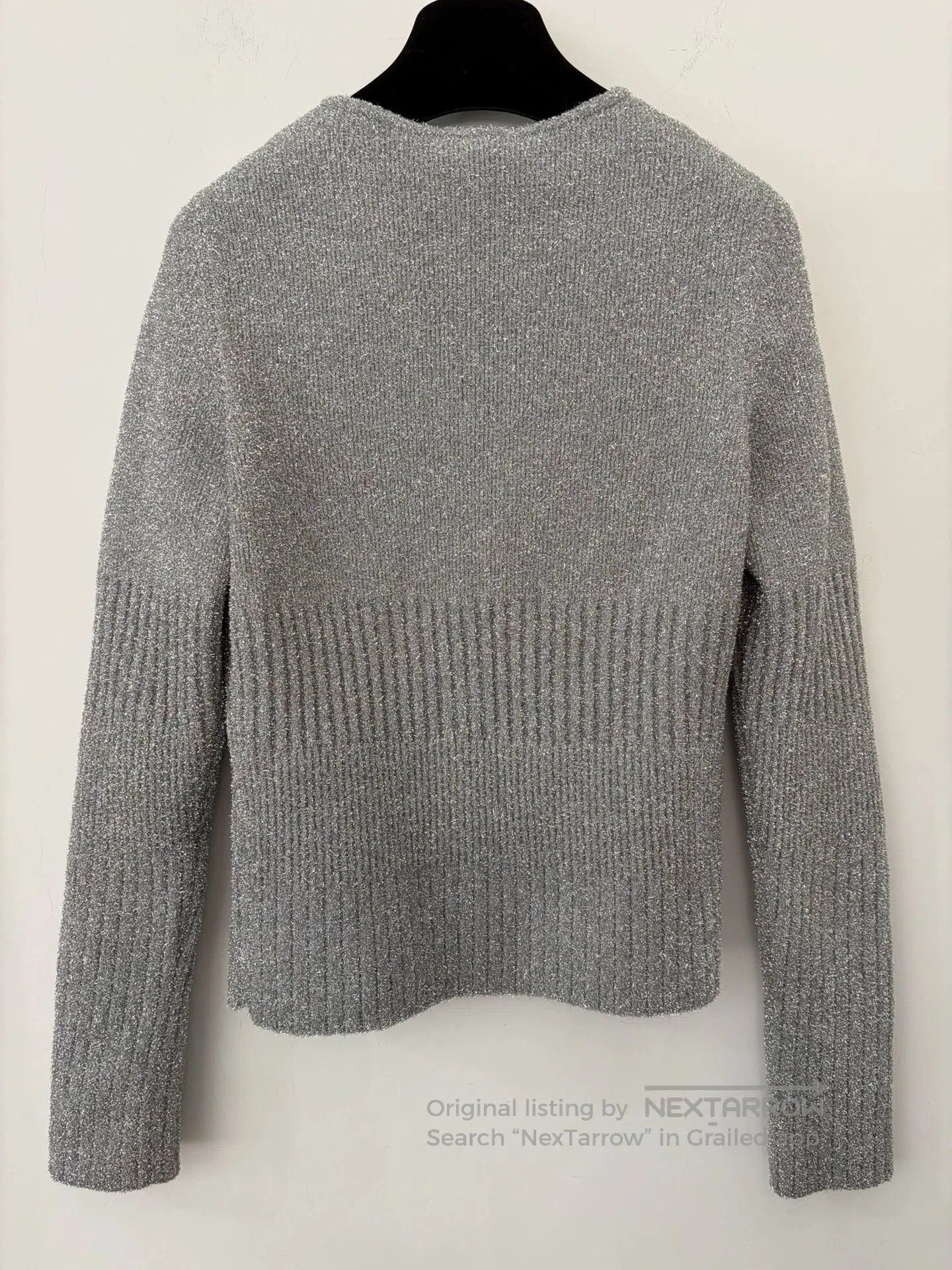 Chanel Chanel 22A Silver Knit Cardigan Coat. Size US S / EU 44-46 / 1 - 2 Thumbnail