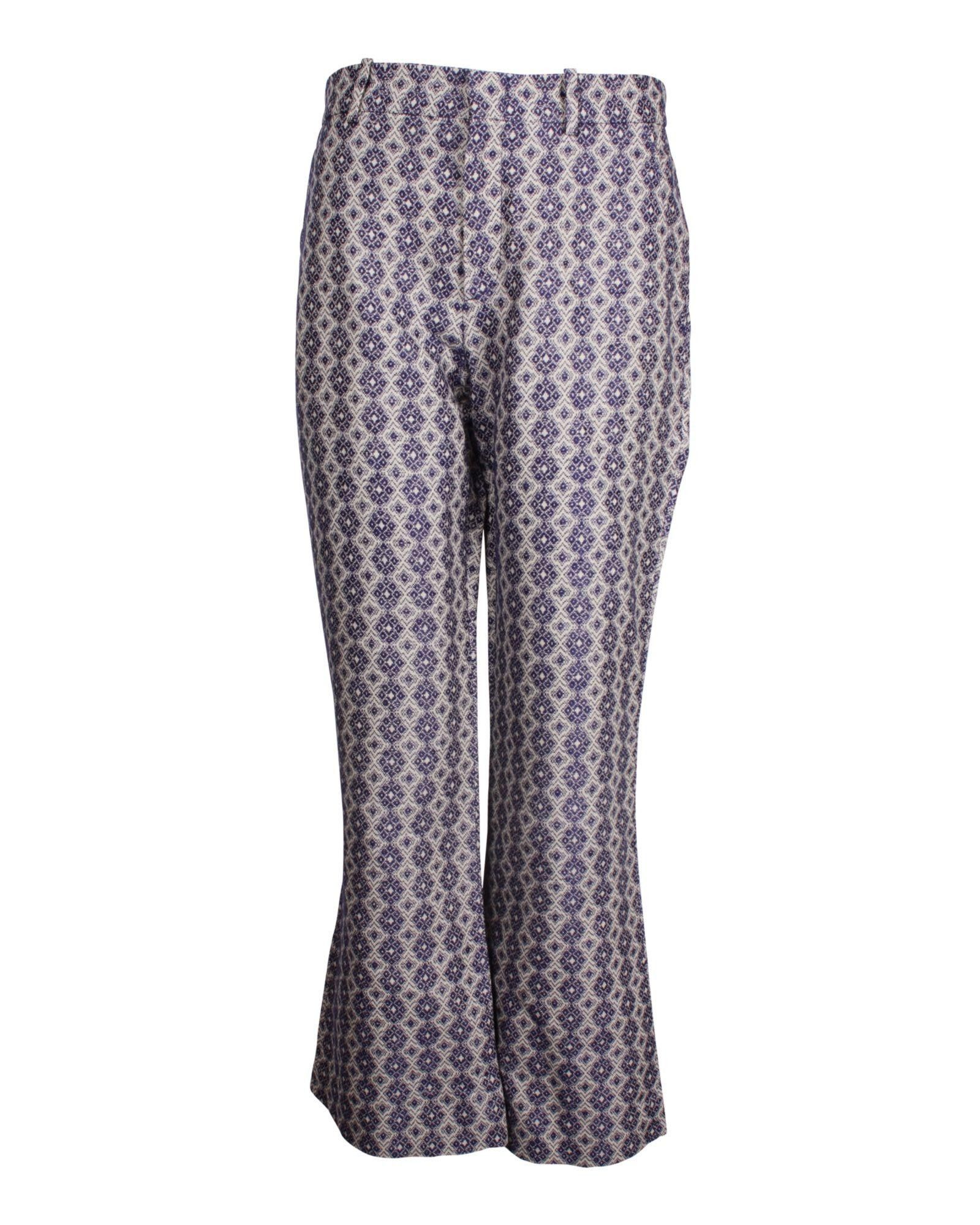 image of Gucci Multicolor Argyle Wide-Leg Linen Pants, Women's (Size 30)