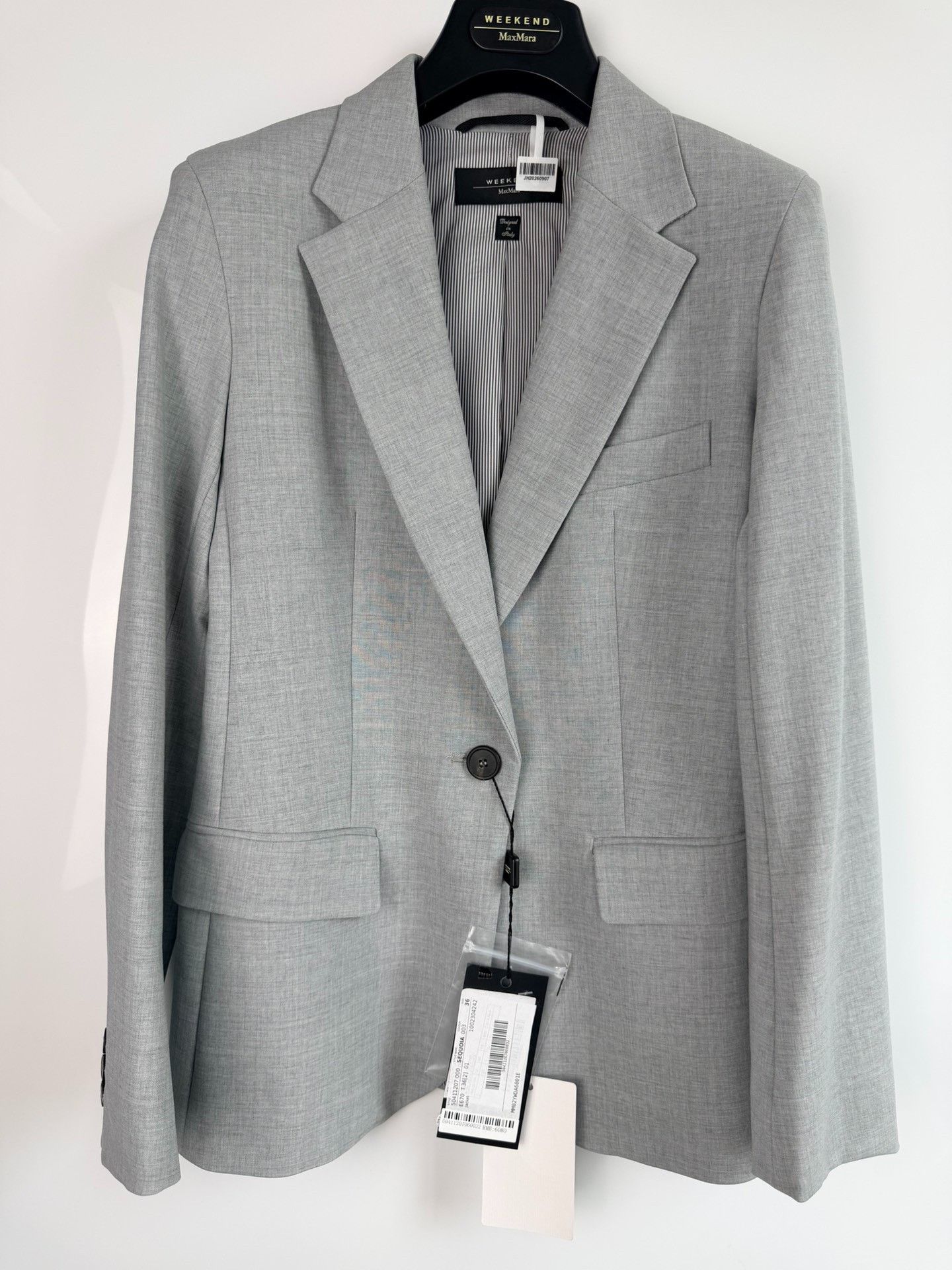Max Mara Max Mara Formal Gray Jacket it_36 Women Size XS / US 0-2 / IT 36-38 - 1 Thumbnail