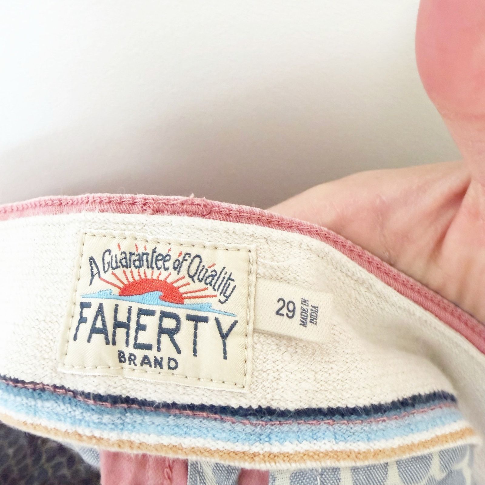 Faherty Faherty Pink Salmon Flat Front Chino Shorts Sz 29 Size US 29 - 2 Thumbnail